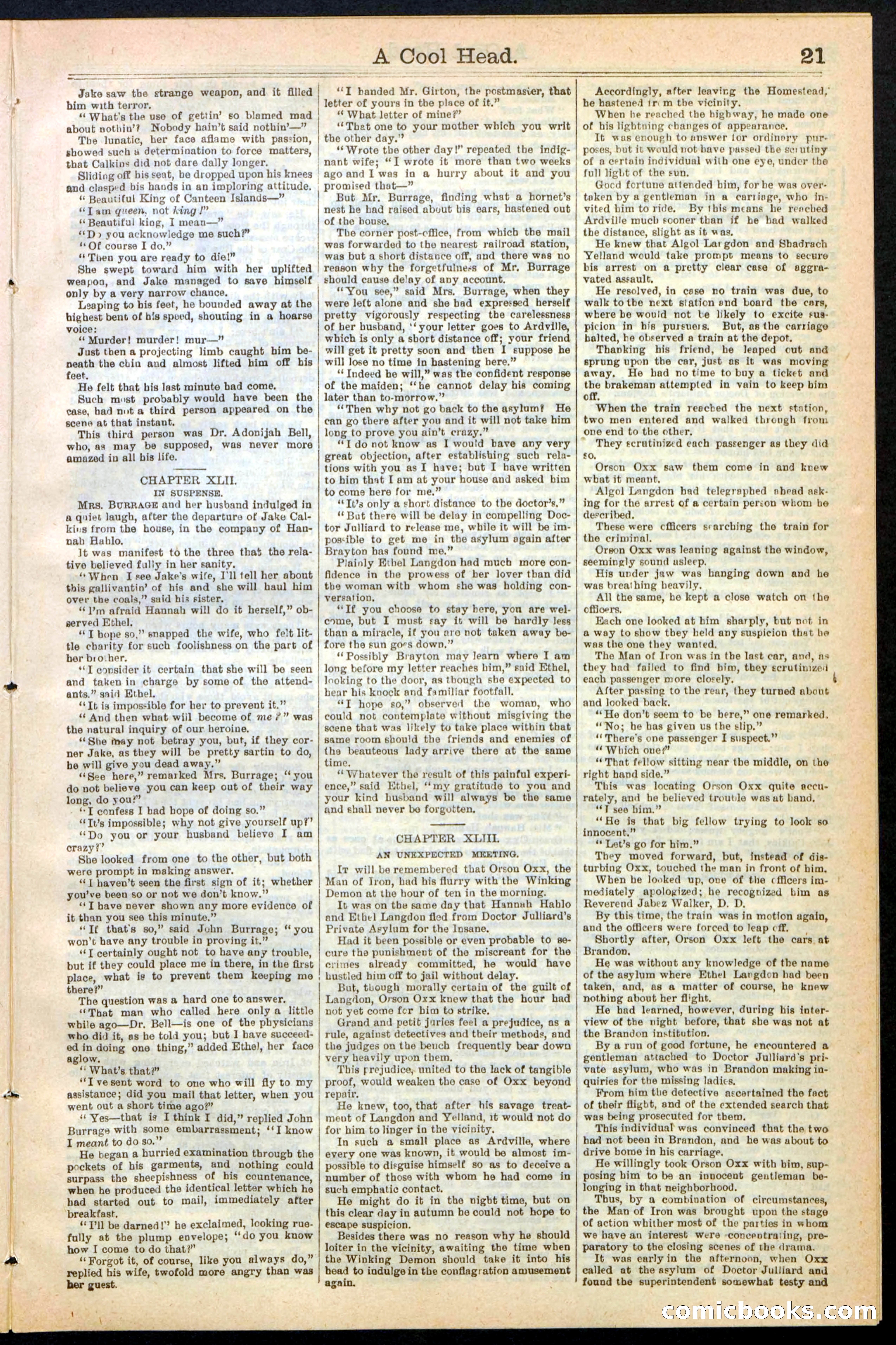 Beadle's Dime Library, No. 240 — page 21 of 32