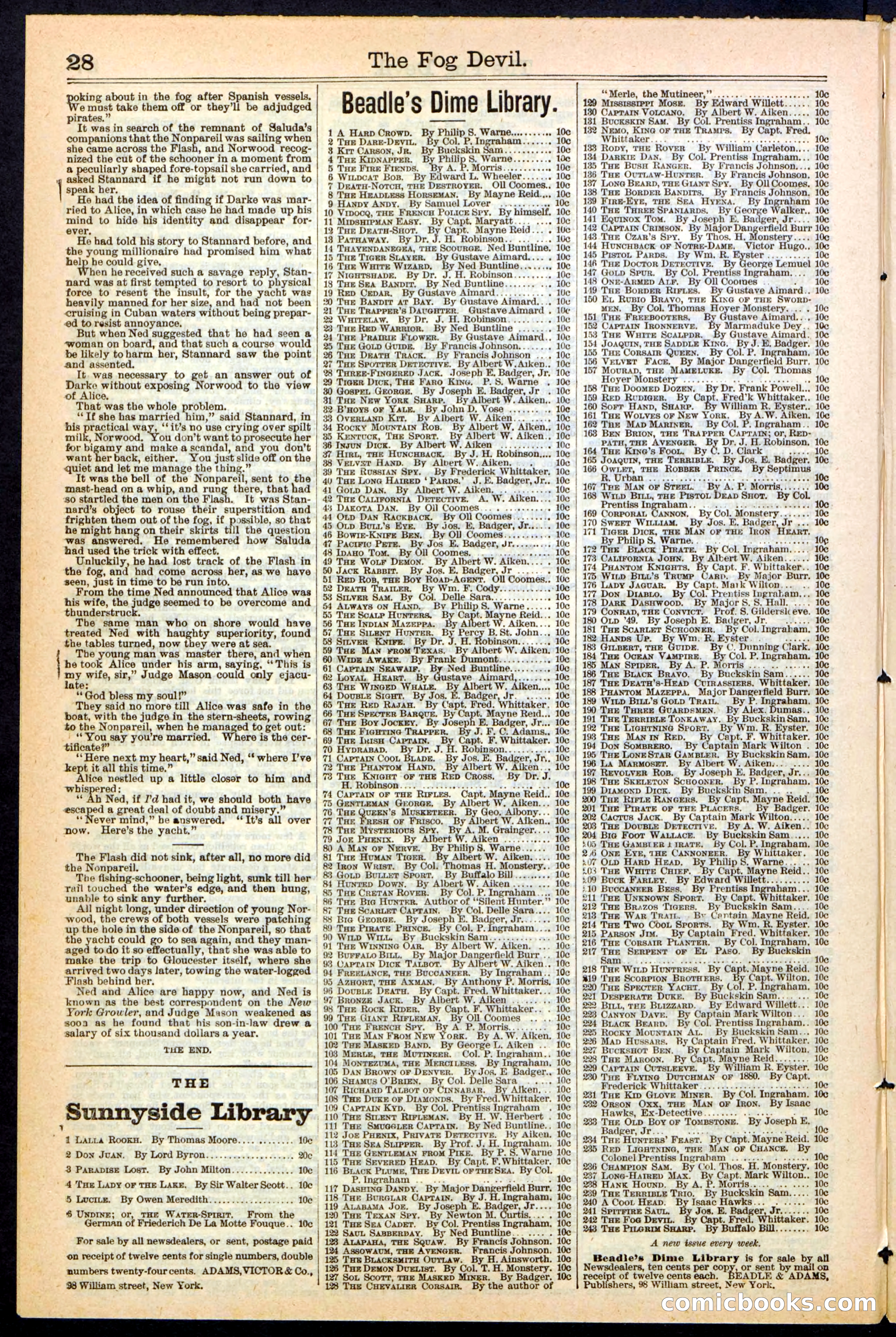 Beadle's New York Dime Library, No. 242 — page 28 of 32