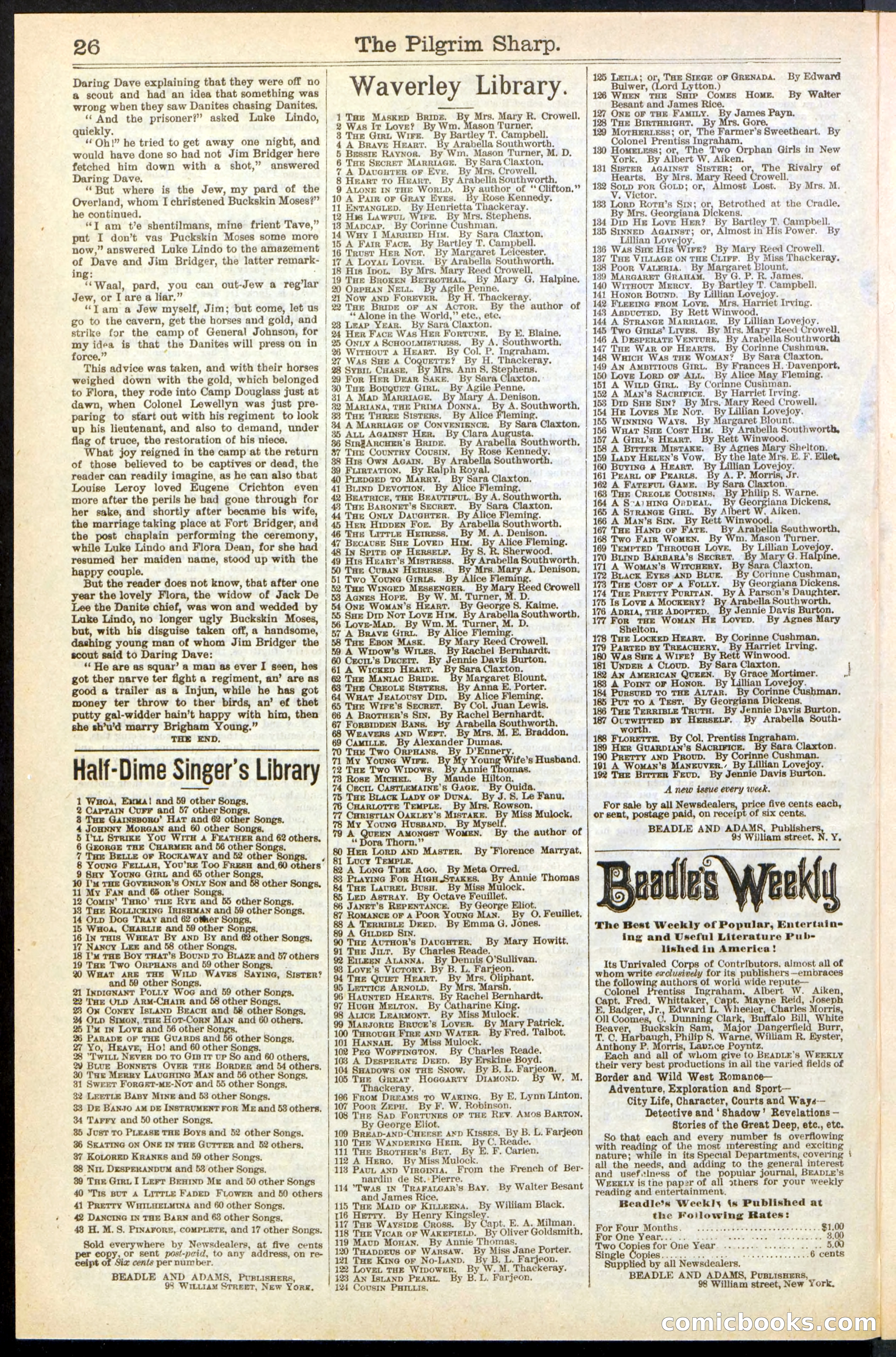 Beadle's New York Dime Library No. 243 — page 26 of 32