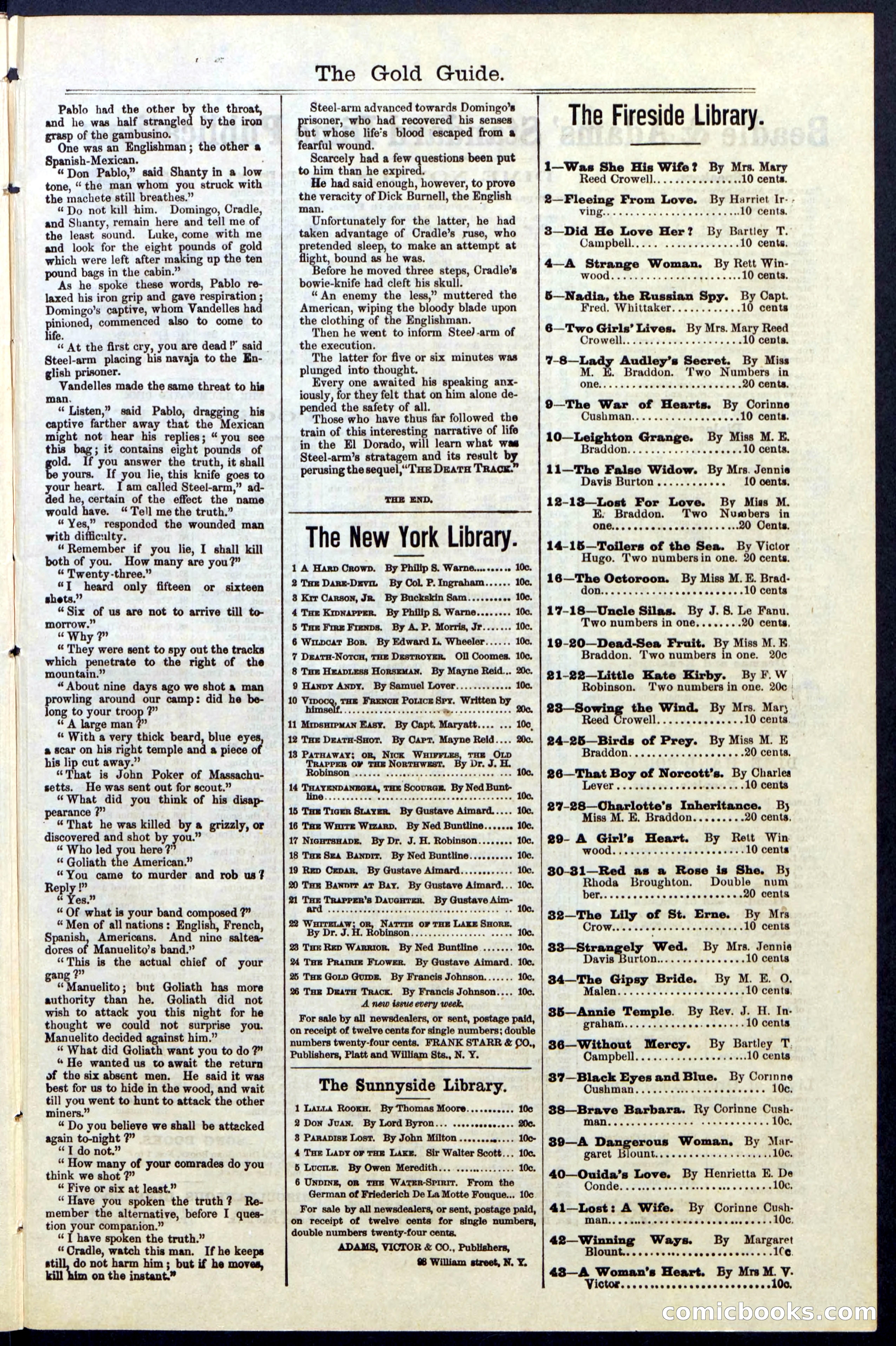 Beadle's New York Dime Library, No. 25 — page 37 of 40