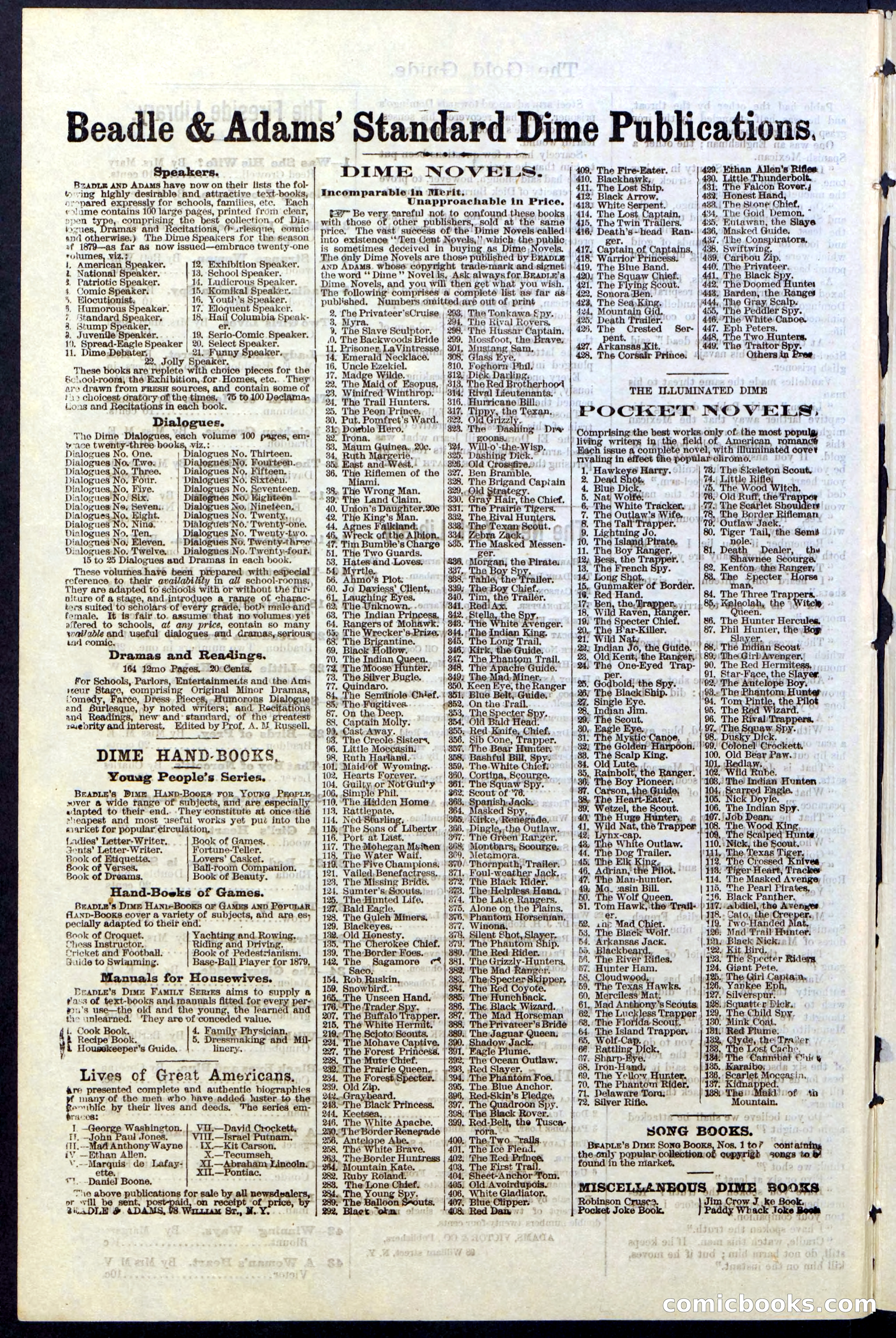 Beadle's New York Dime Library, No. 25 — page 38 of 40