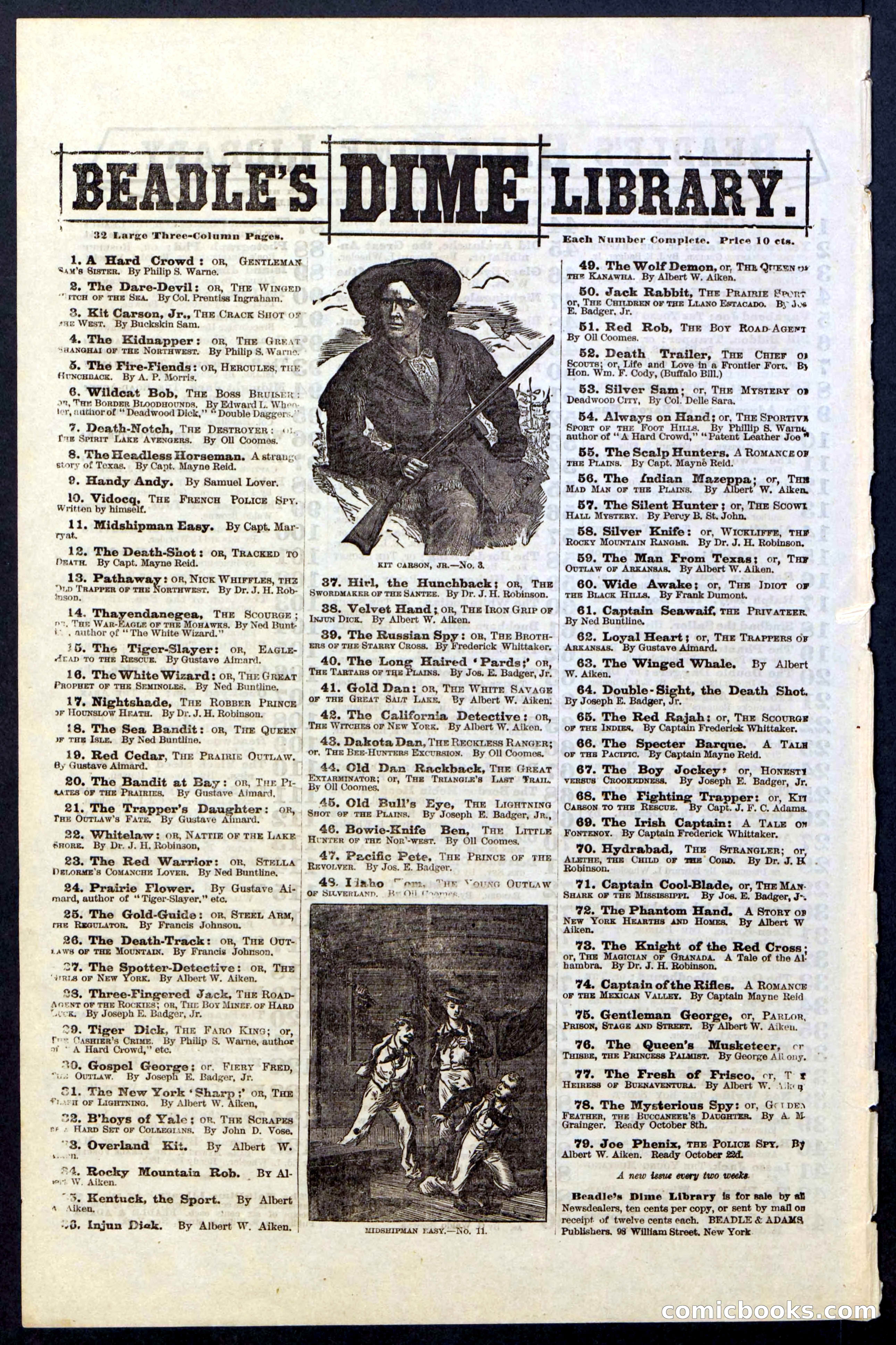 Beadle's New York Dime Library, No. 25 — page 40 of 40