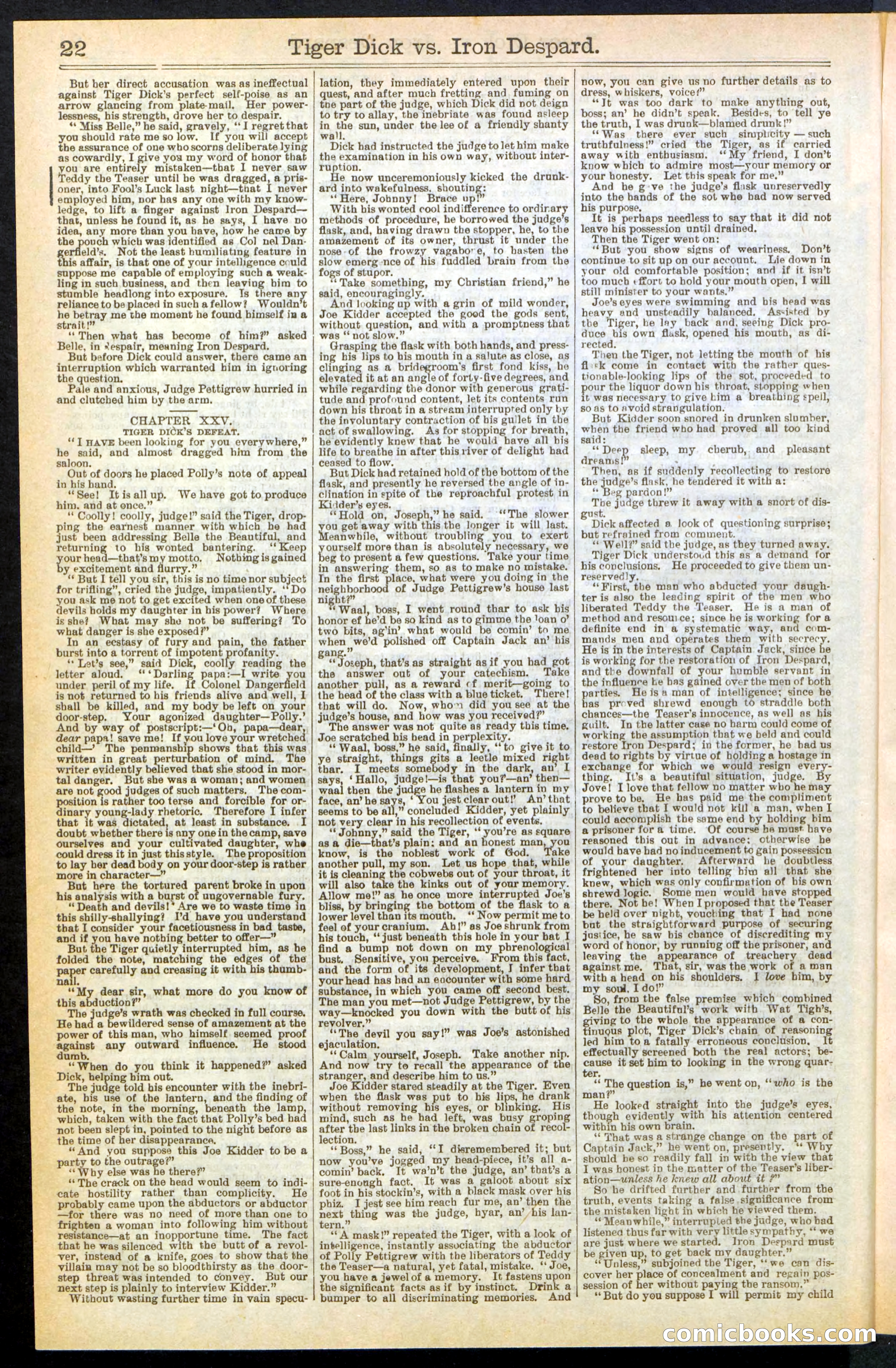 Beadle's Dime Library, Vol. XX, No. 251 — page 22 of 32