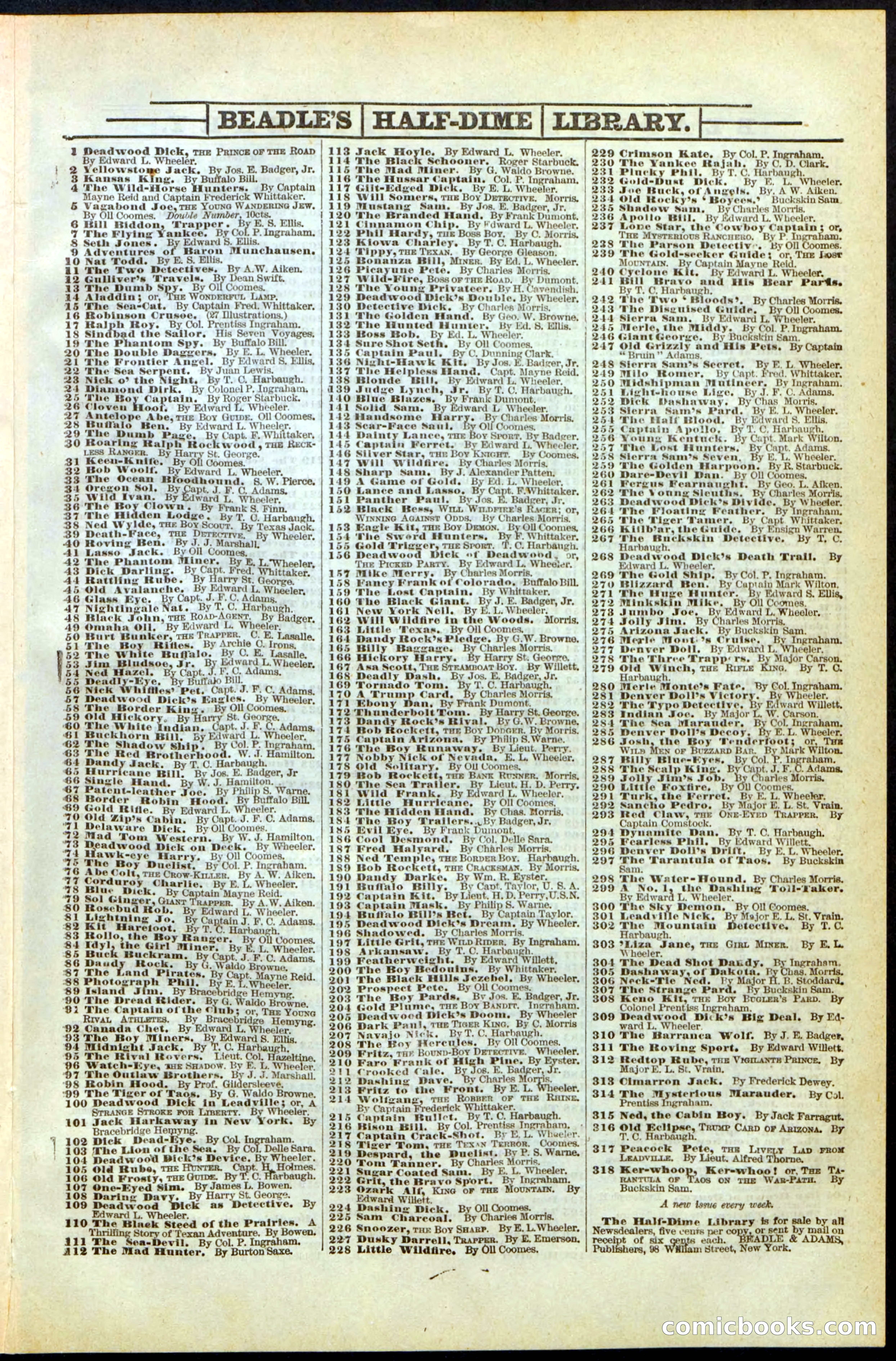 Beadle's New York Dime Library No. 255 — page 31 of 32