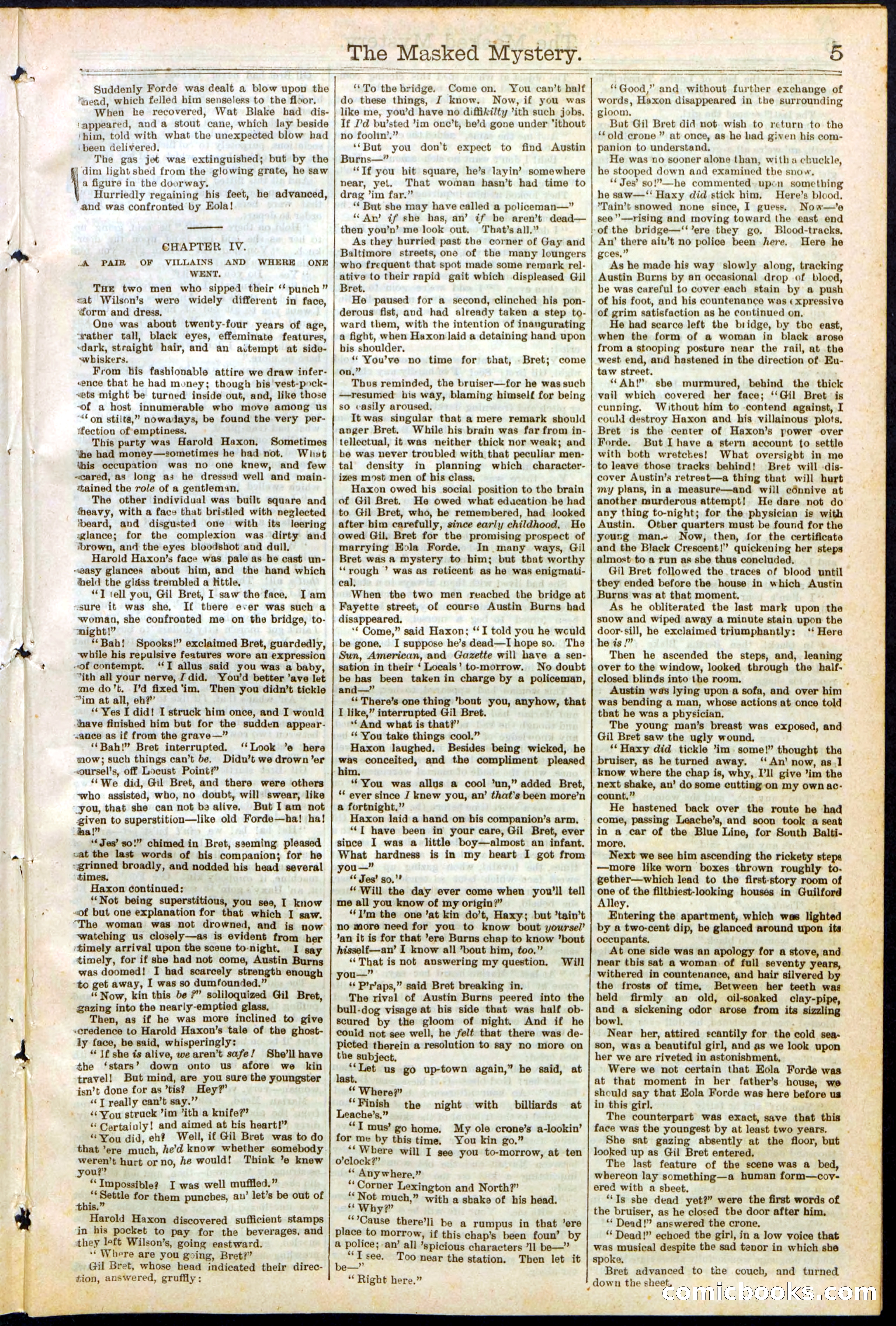 Beadle's Dime Library No. 260: The Masked Mystery; or, The Black Crescent — page 5 of 32