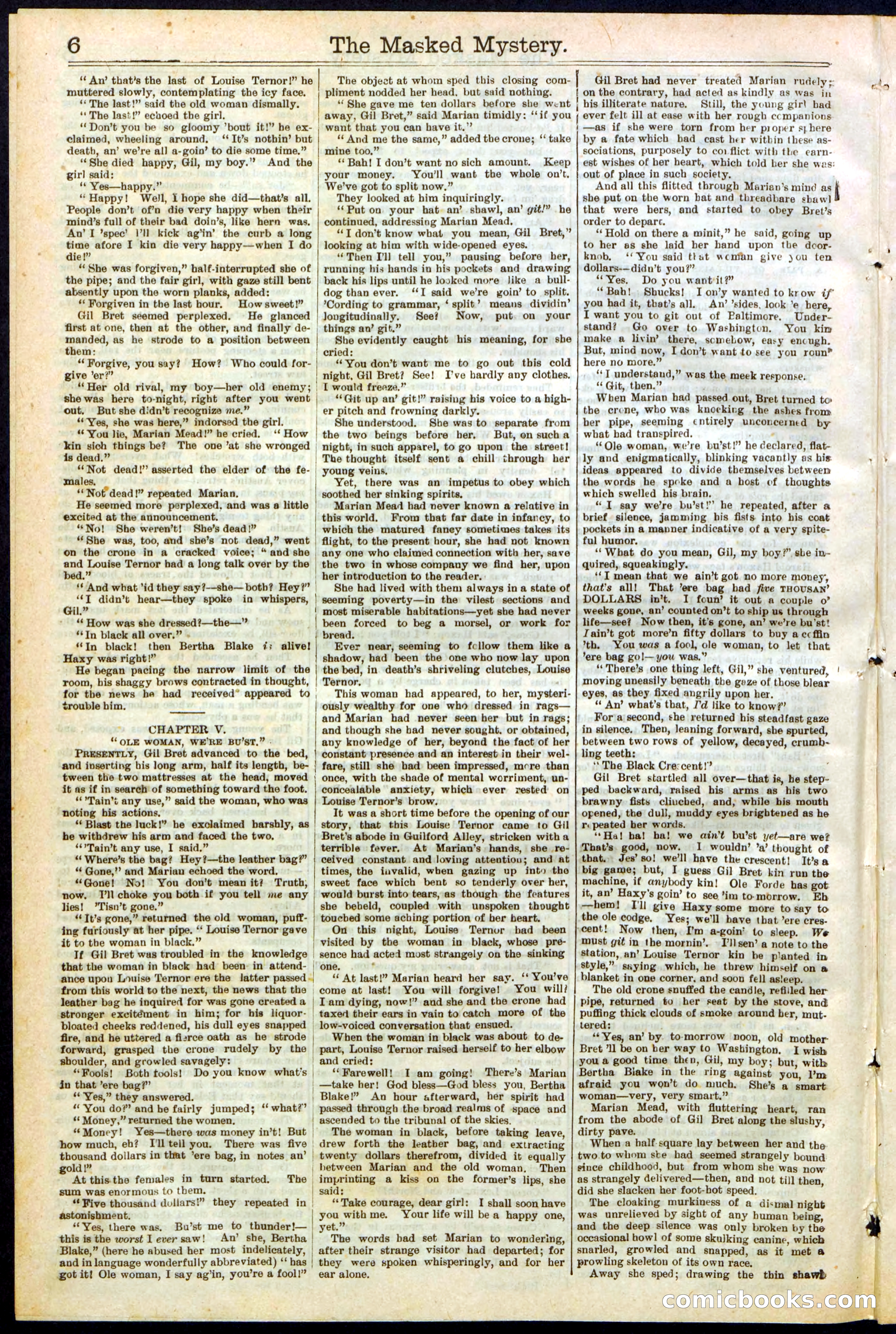 Beadle's Dime Library No. 260: The Masked Mystery; or, The Black Crescent — page 6 of 32