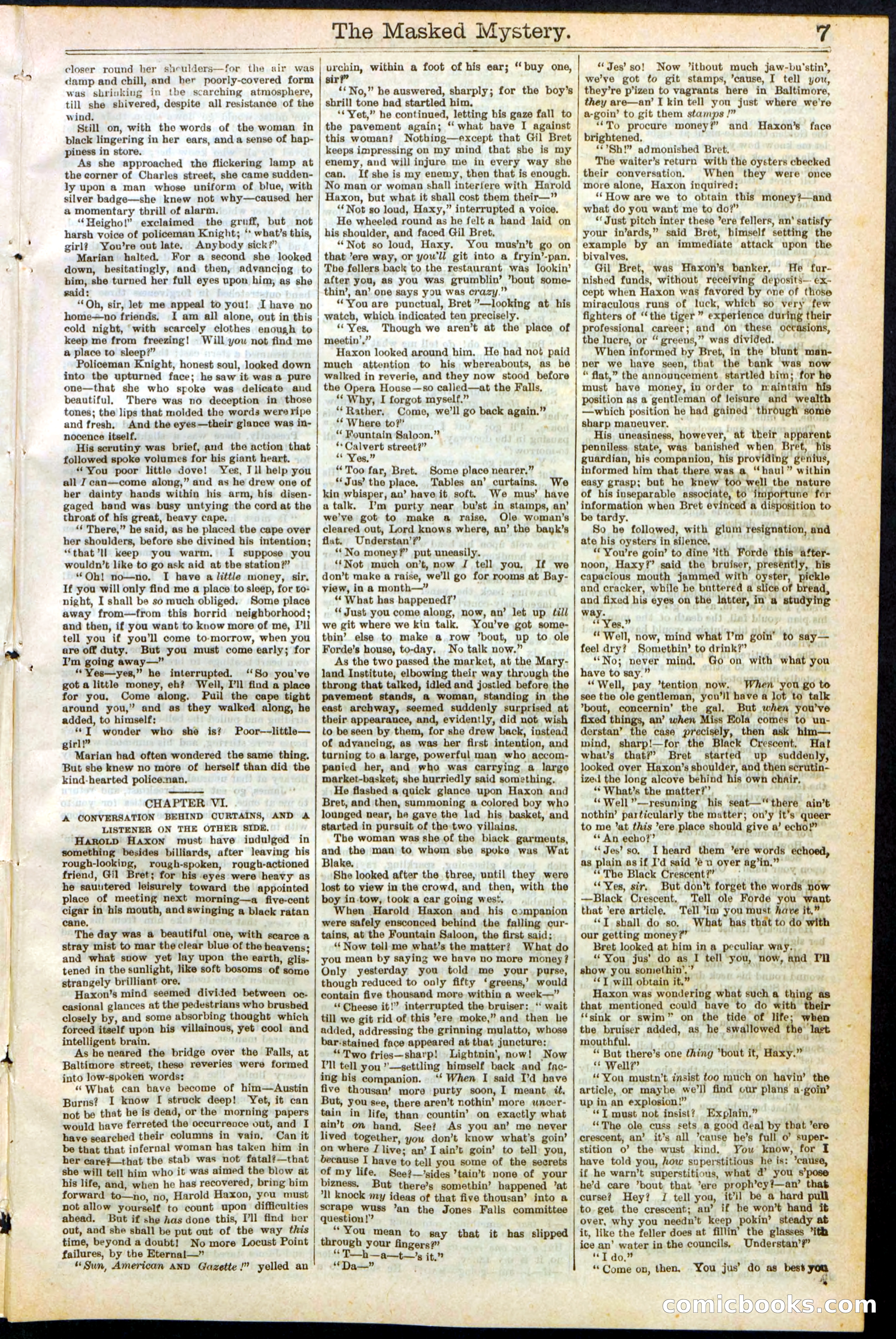 Beadle's Dime Library No. 260: The Masked Mystery; or, The Black Crescent — page 7 of 32