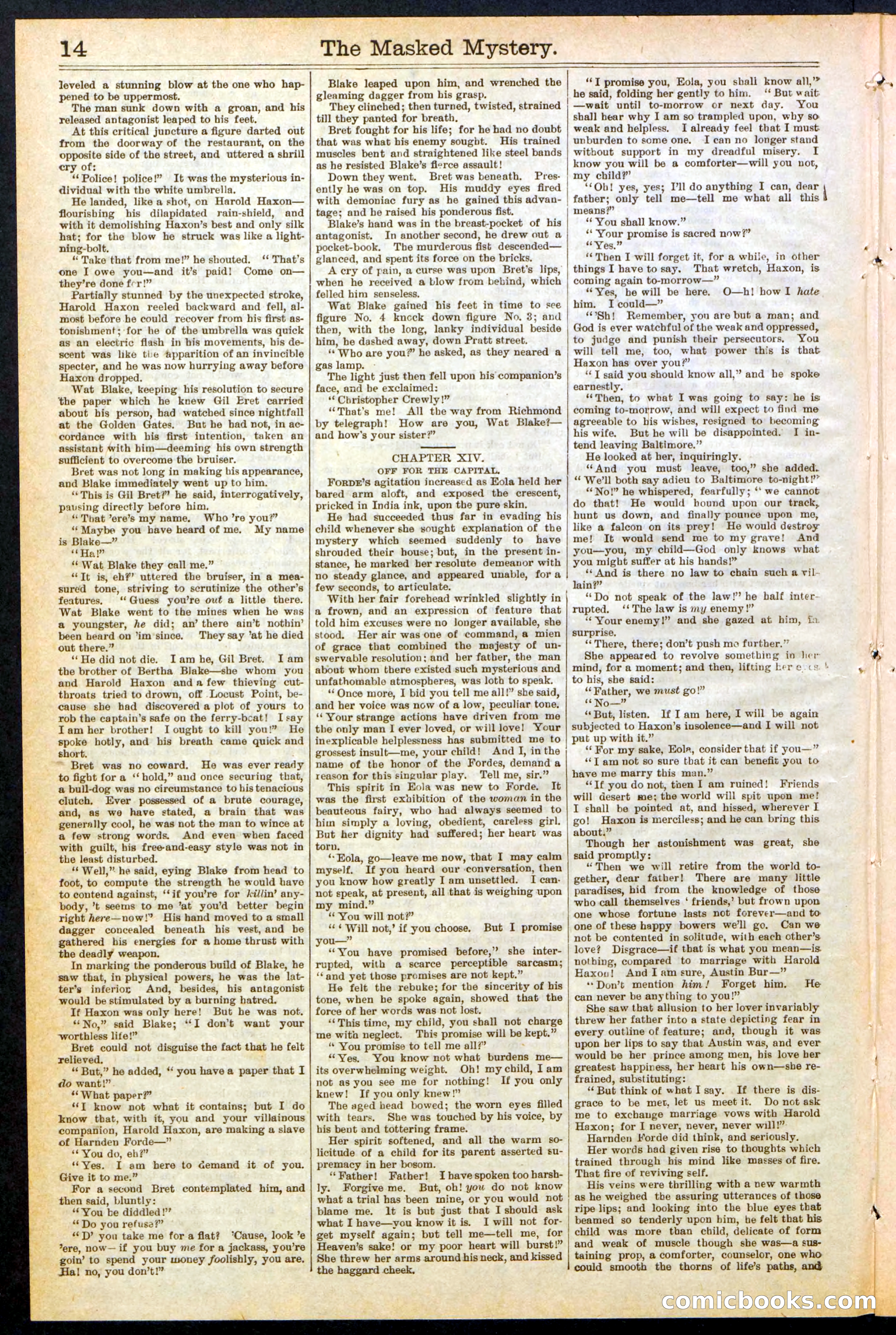Beadle's Dime Library No. 260: The Masked Mystery; or, The Black Crescent — page 14 of 32