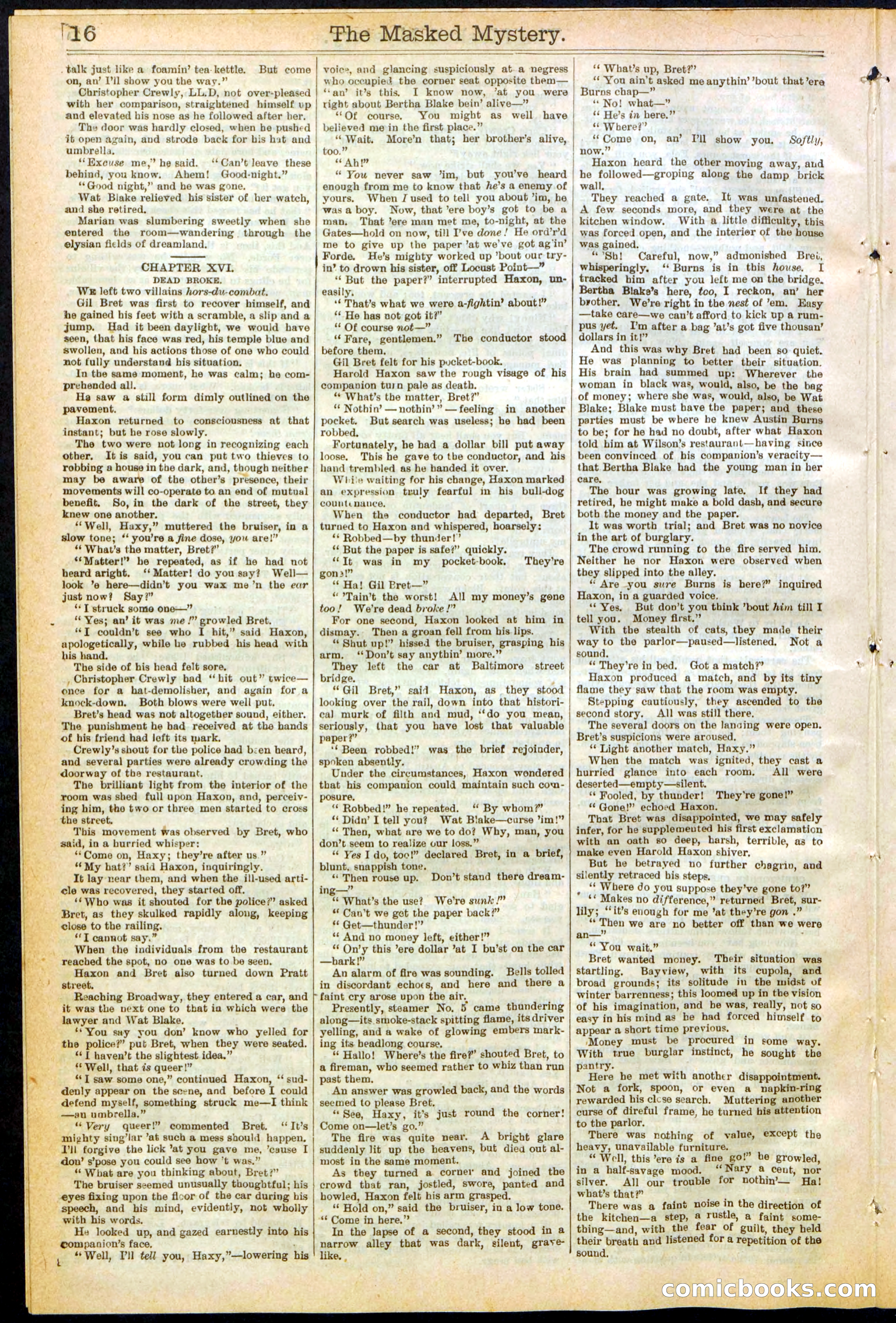 Beadle's Dime Library No. 260: The Masked Mystery; or, The Black Crescent — page 16 of 32