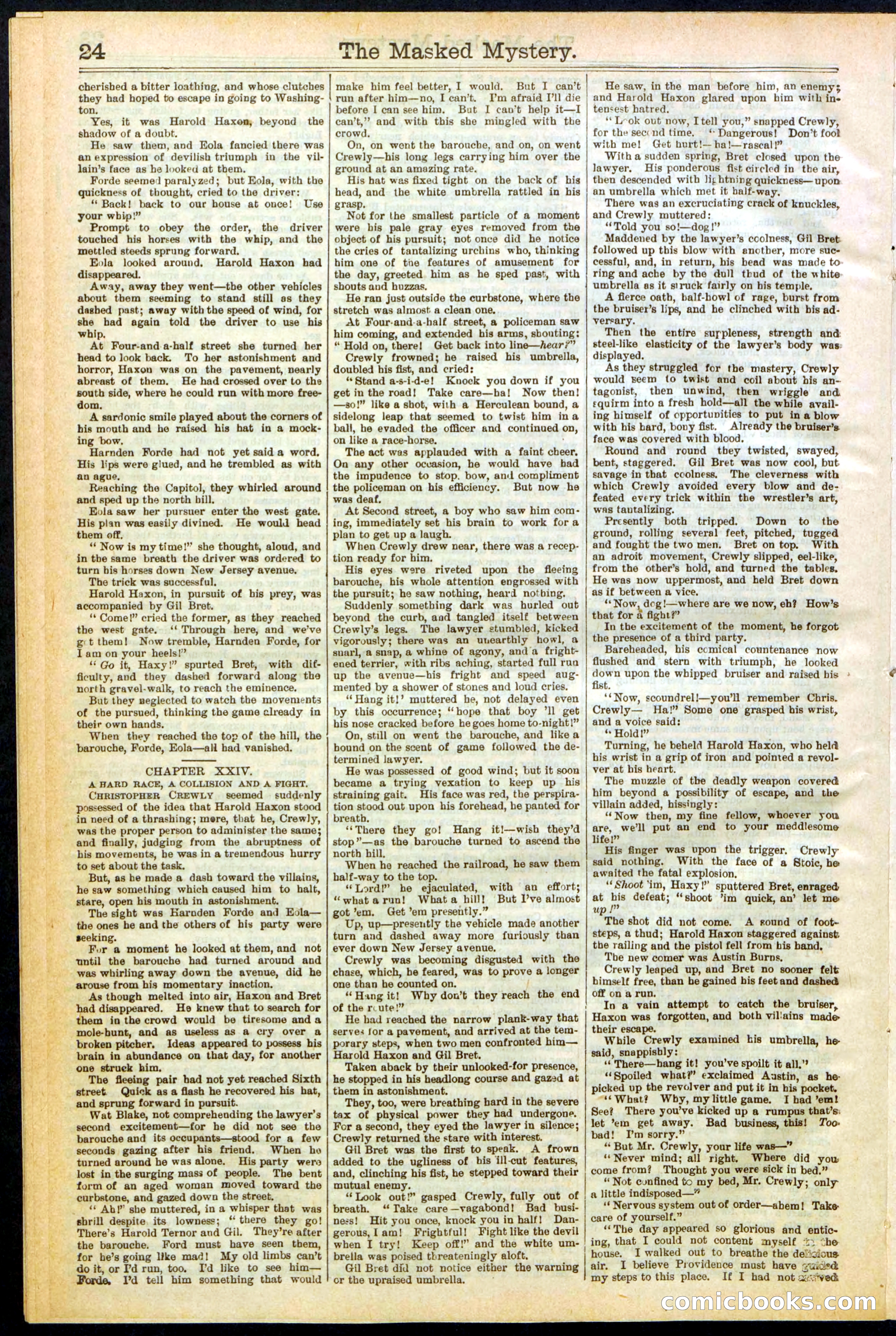 Beadle's Dime Library No. 260: The Masked Mystery; or, The Black Crescent — page 24 of 32