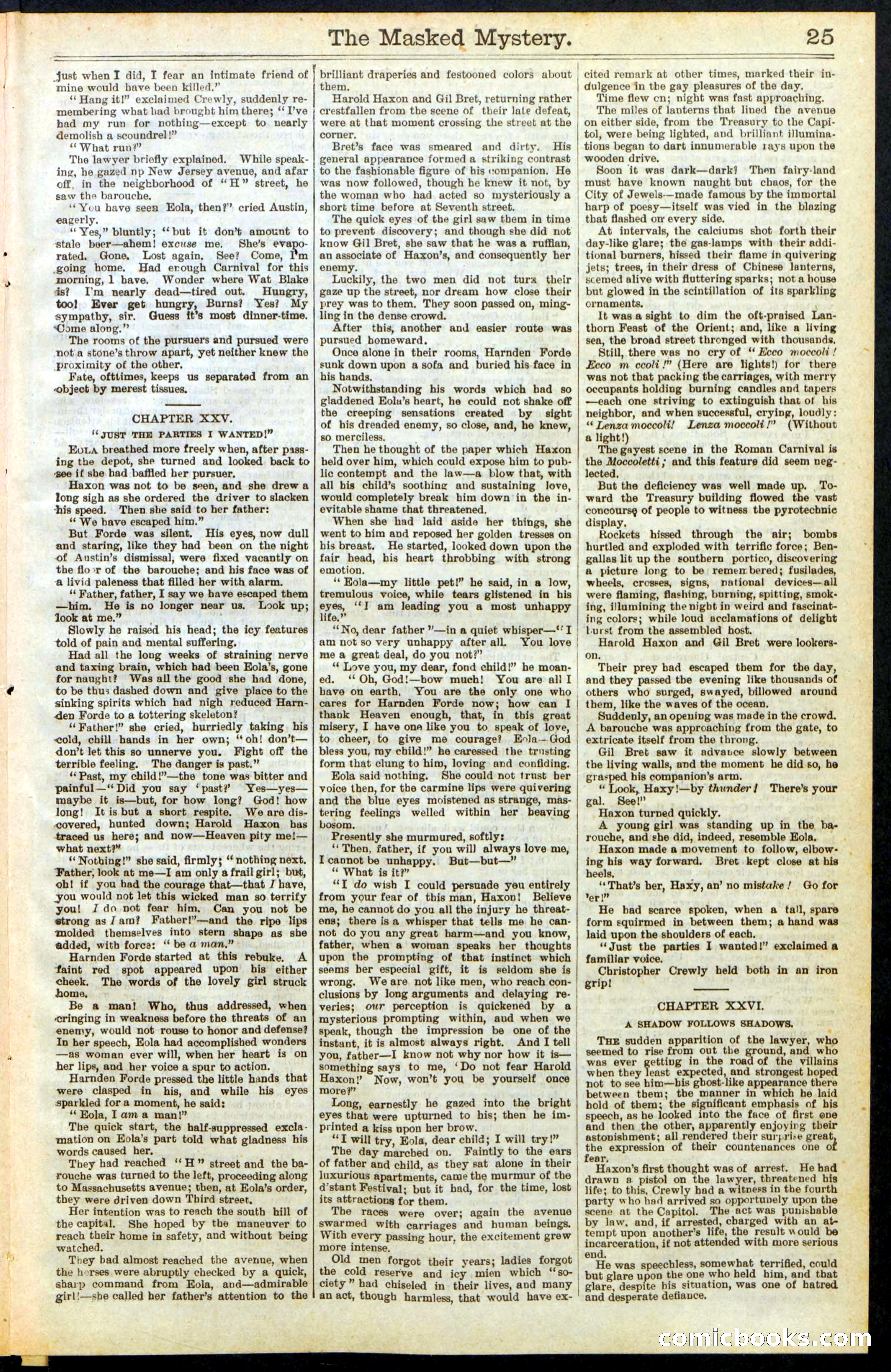 Beadle's Dime Library No. 260: The Masked Mystery; or, The Black Crescent — page 25 of 32