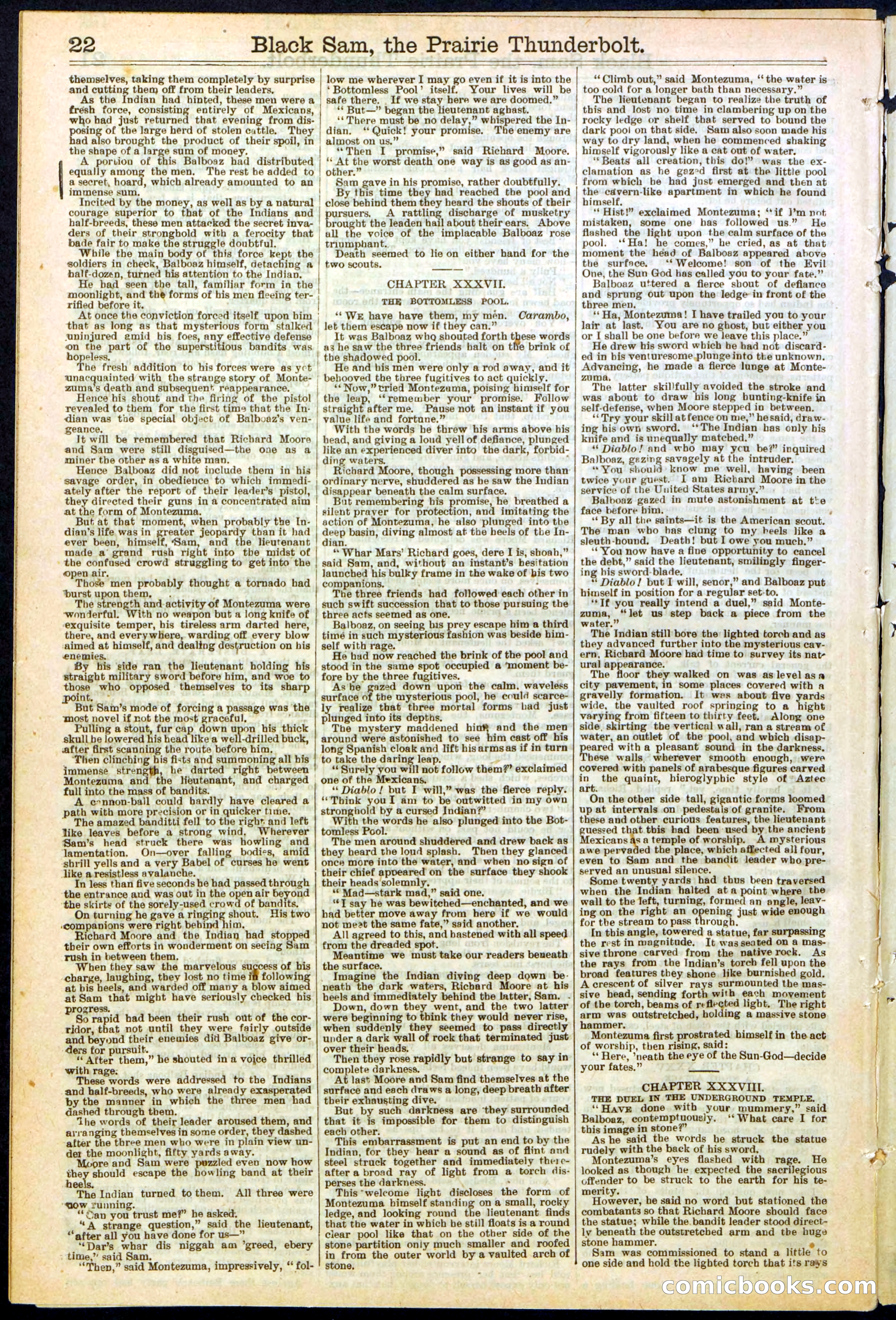 Beadle's Dime Library, No. 261 — page 22 of 24