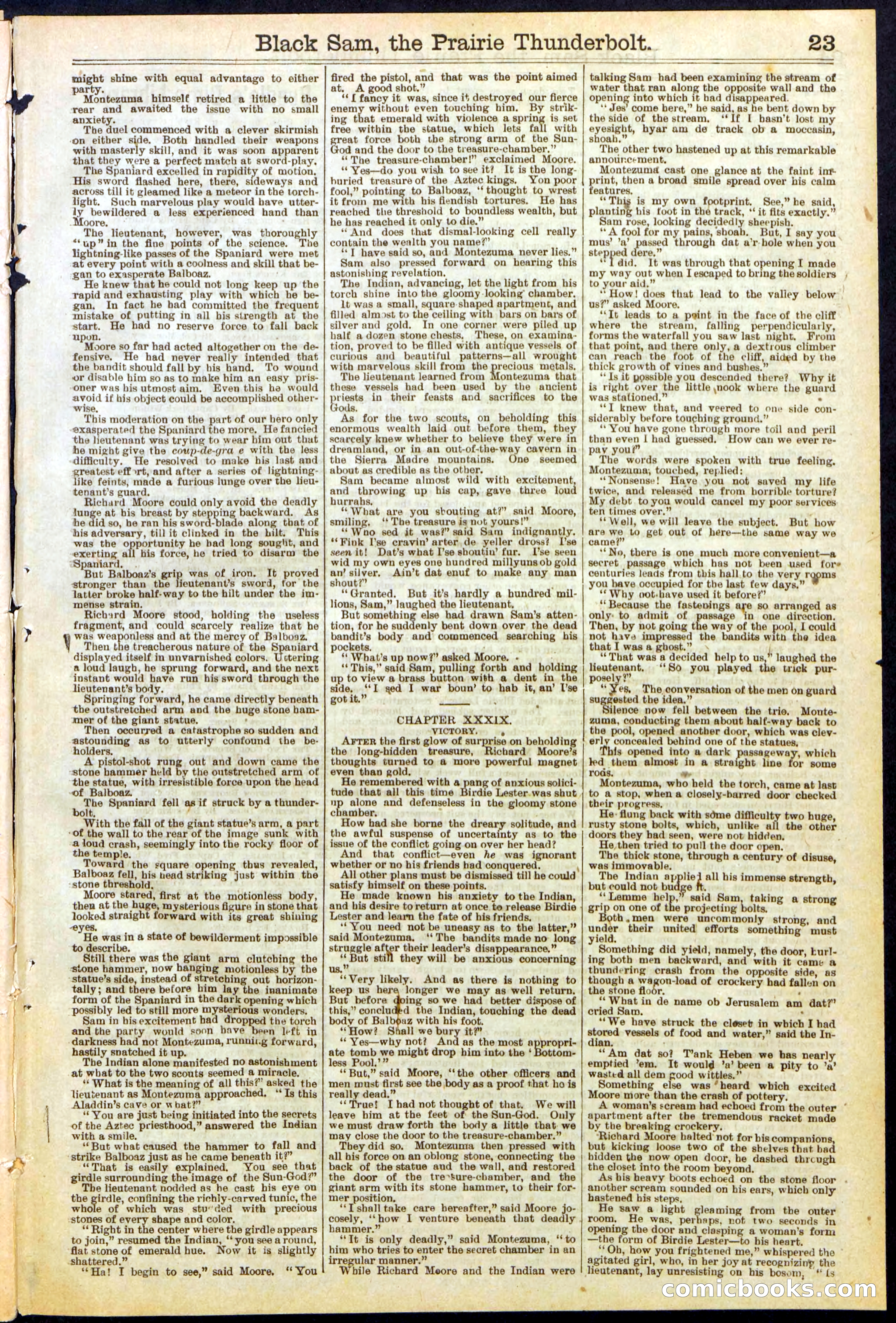 Beadle's Dime Library, No. 261 — page 23 of 24