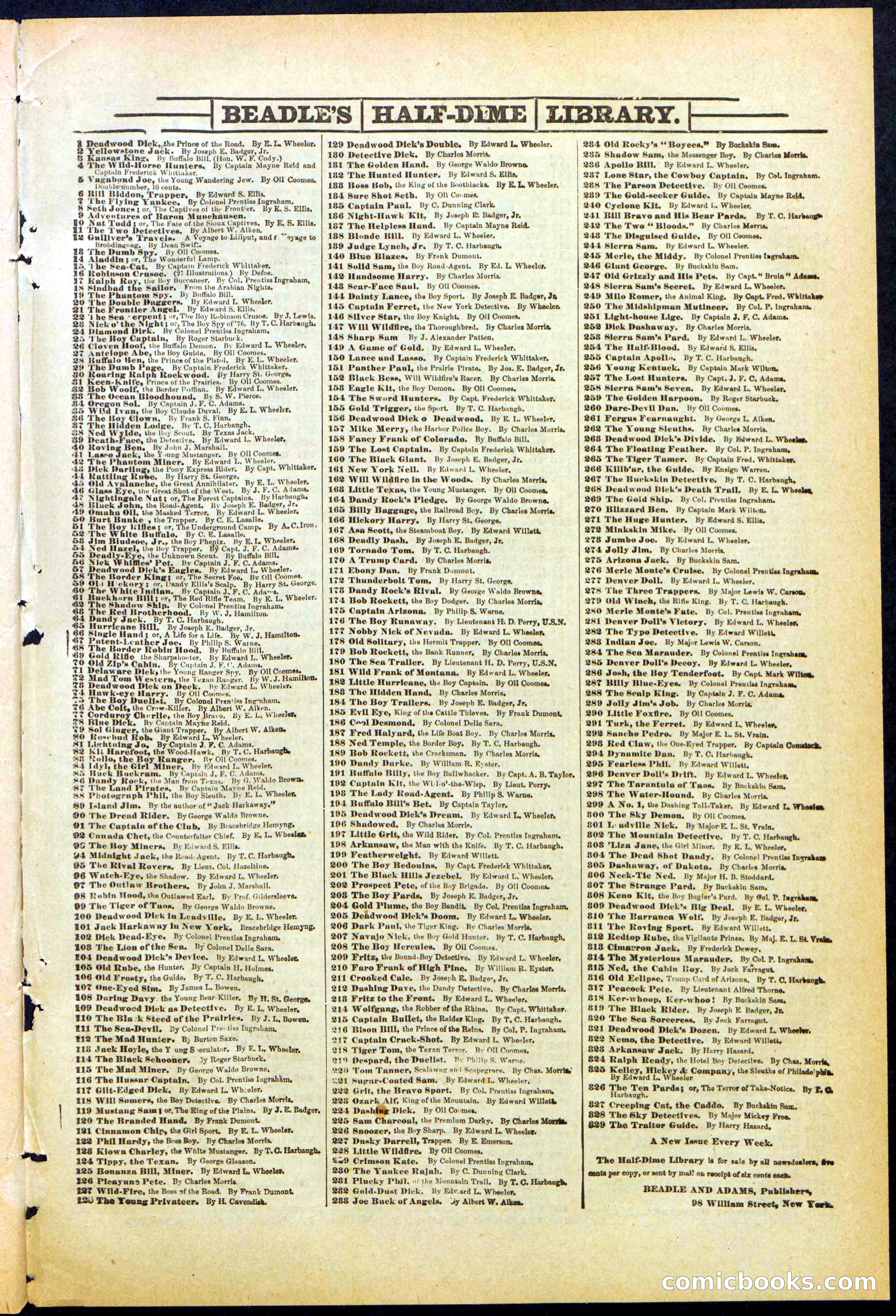 Beadle's New York Dime Library No. 262 — page 31 of 32