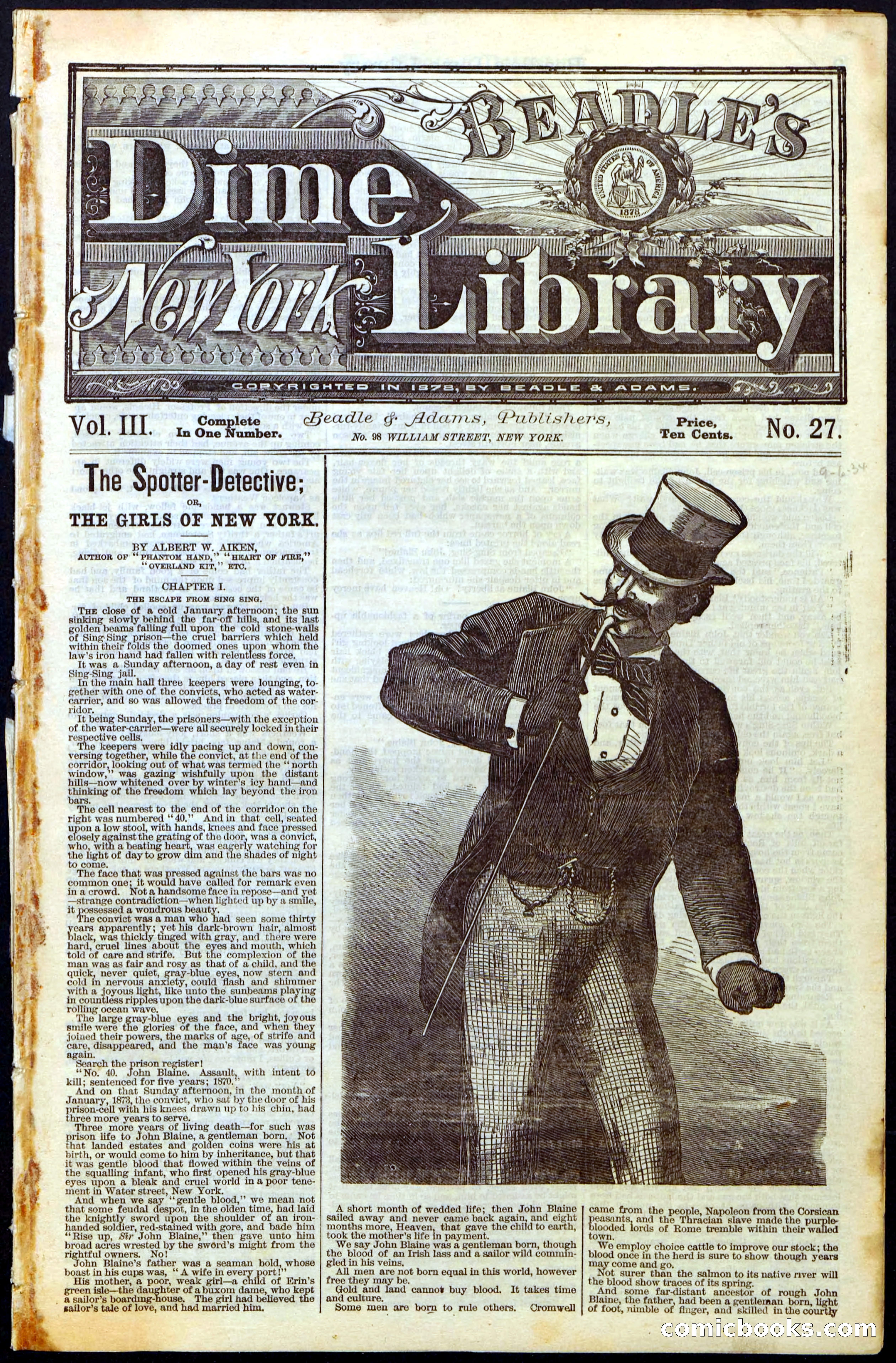 Beadle's Dime Library No. 27 — page 1 of 28