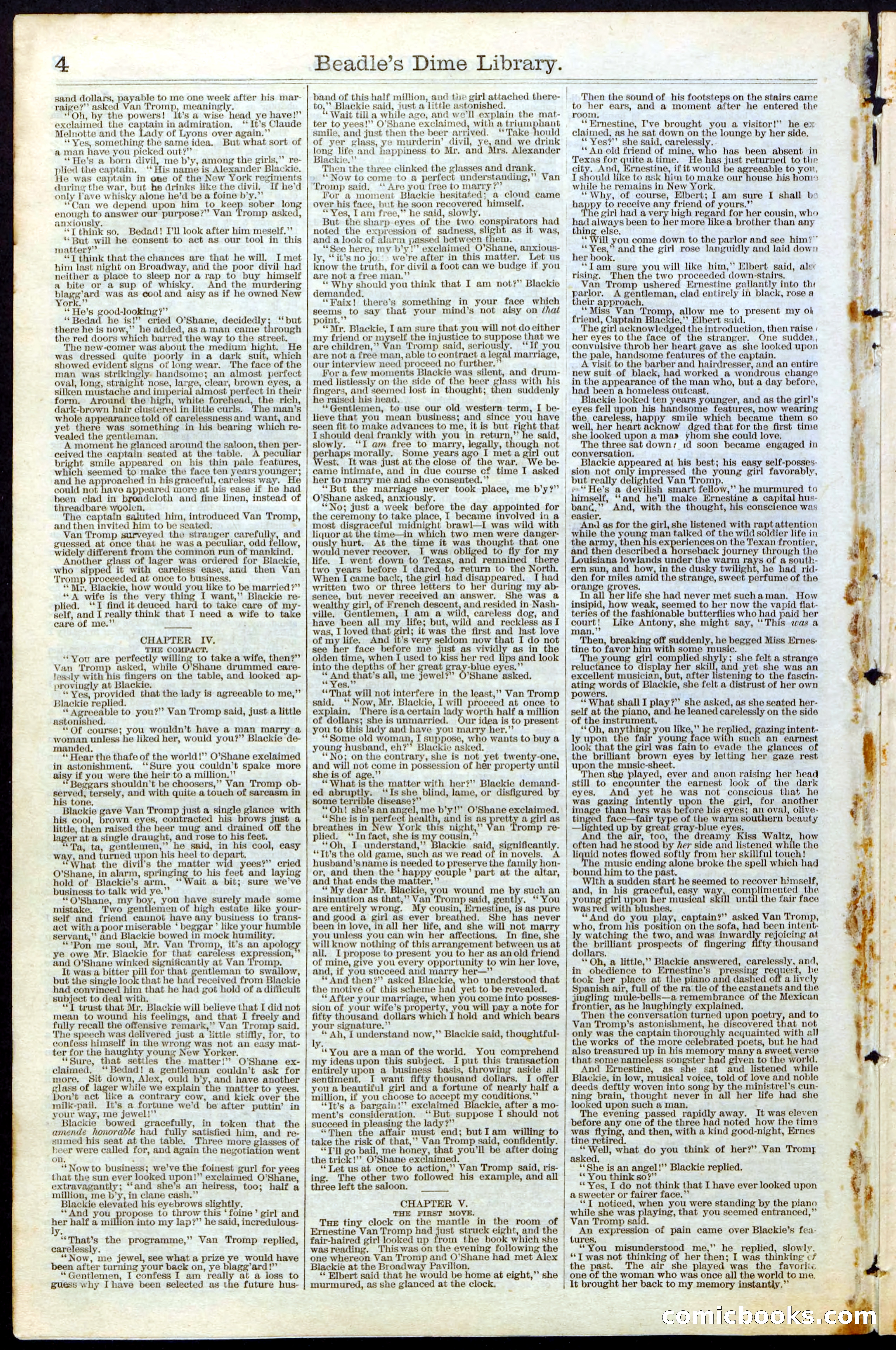 Beadle's Dime Library No. 27 — page 4 of 28