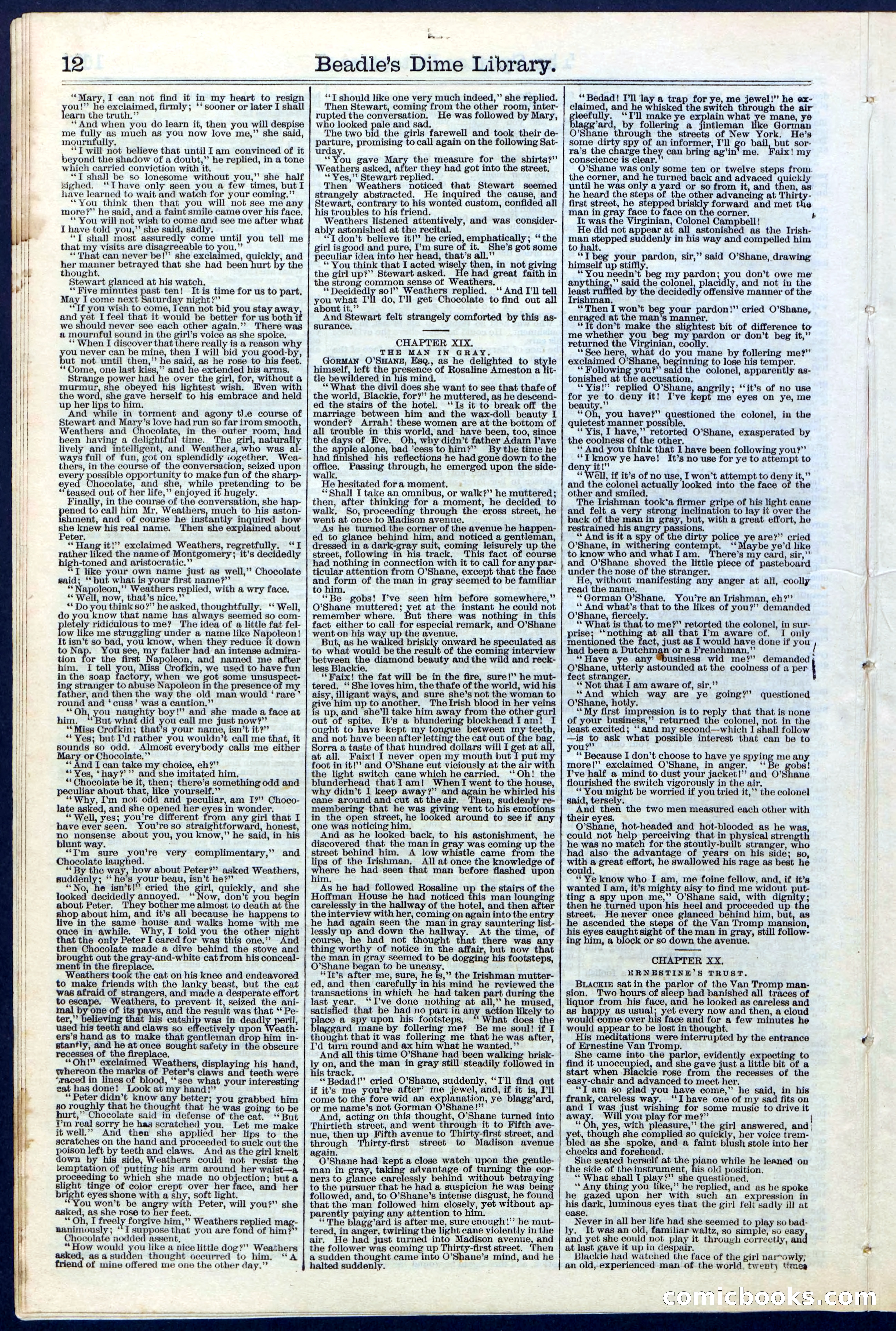 Beadle's Dime Library No. 27 — page 12 of 28
