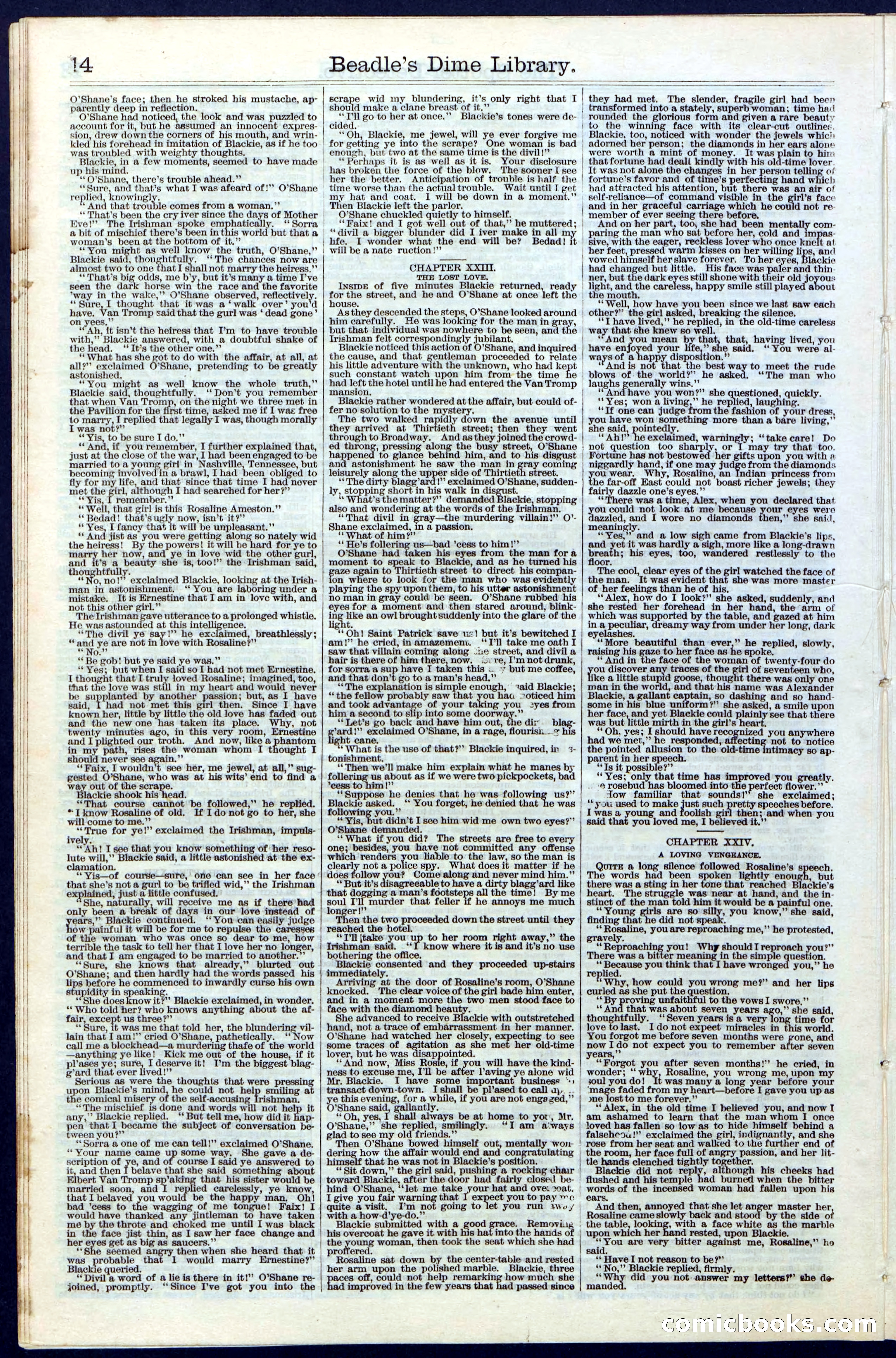 Beadle's Dime Library No. 27 — page 14 of 28