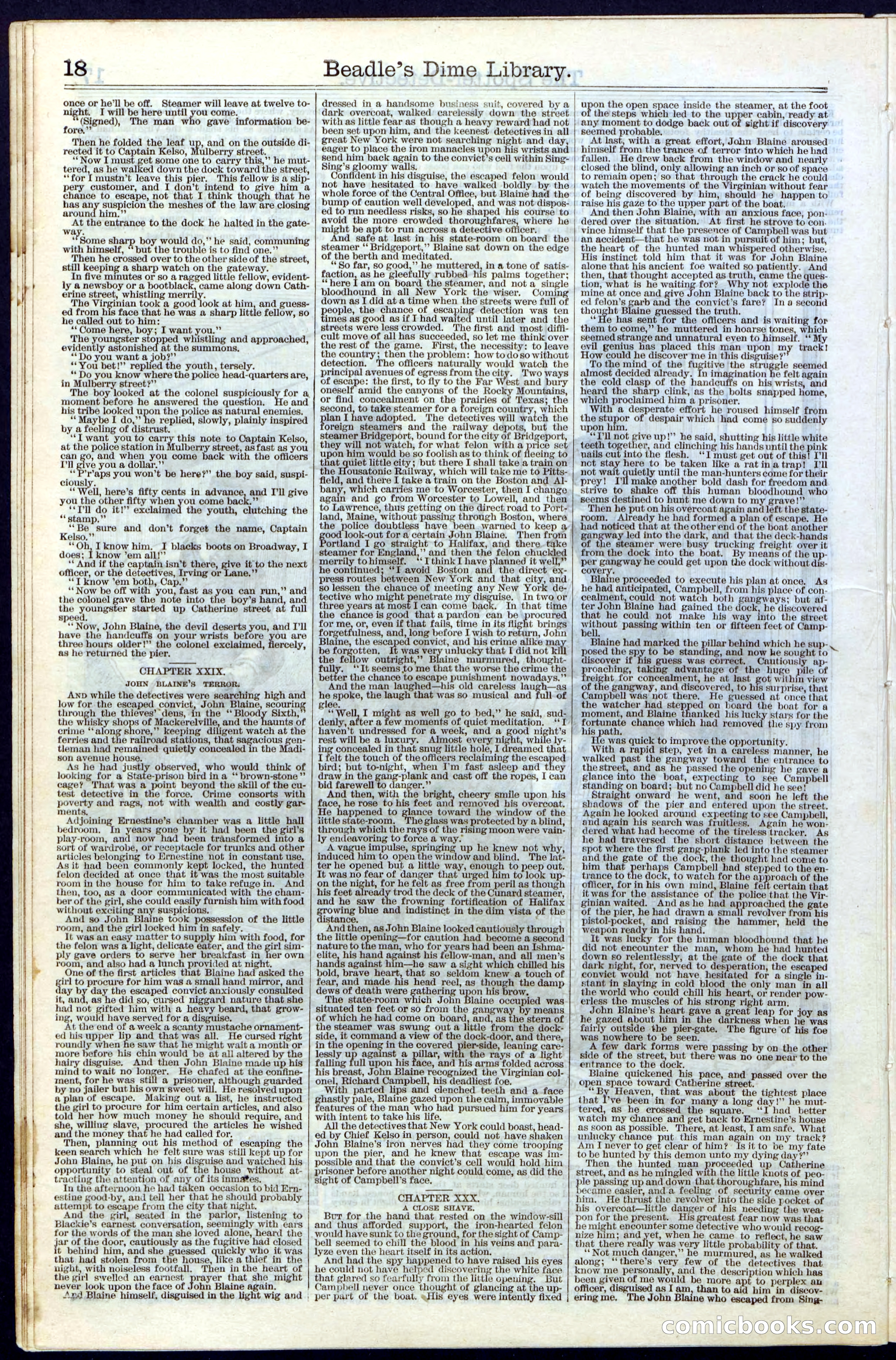 Beadle's Dime Library No. 27 — page 18 of 28
