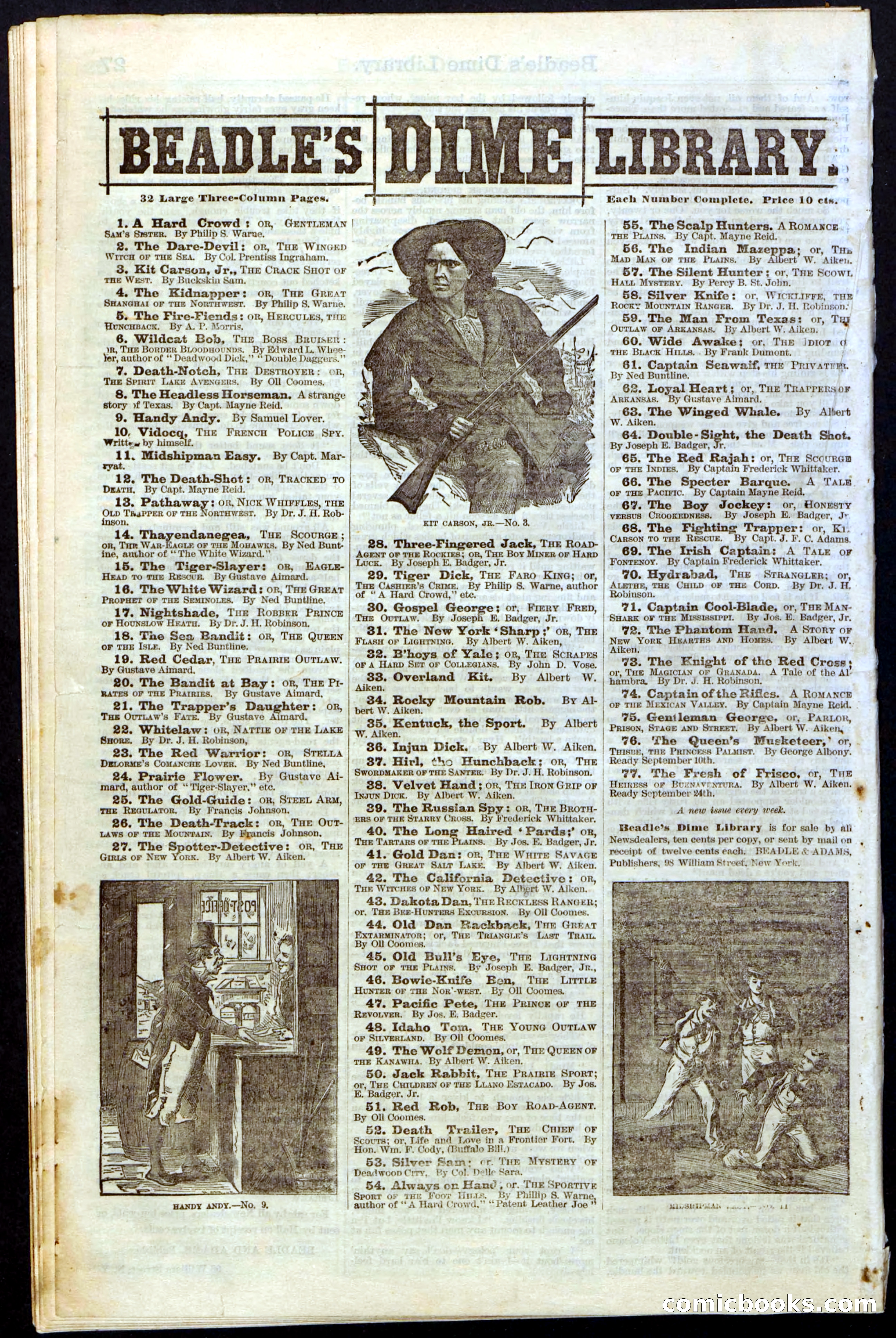 Beadle's Dime Library No. 27 — page 28 of 28
