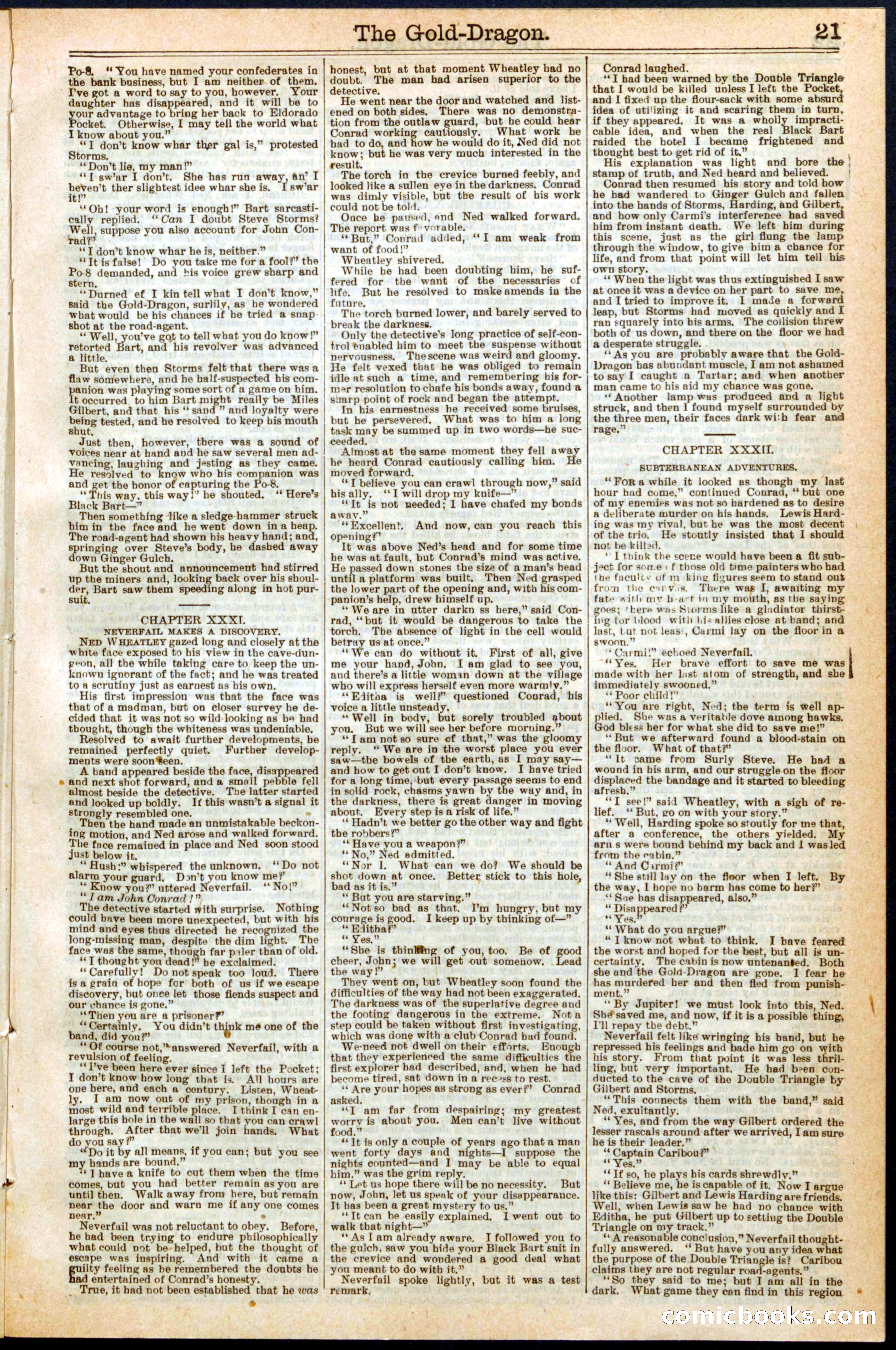 Beadle's New York Dime Library, No. 279 — page 21 of 32