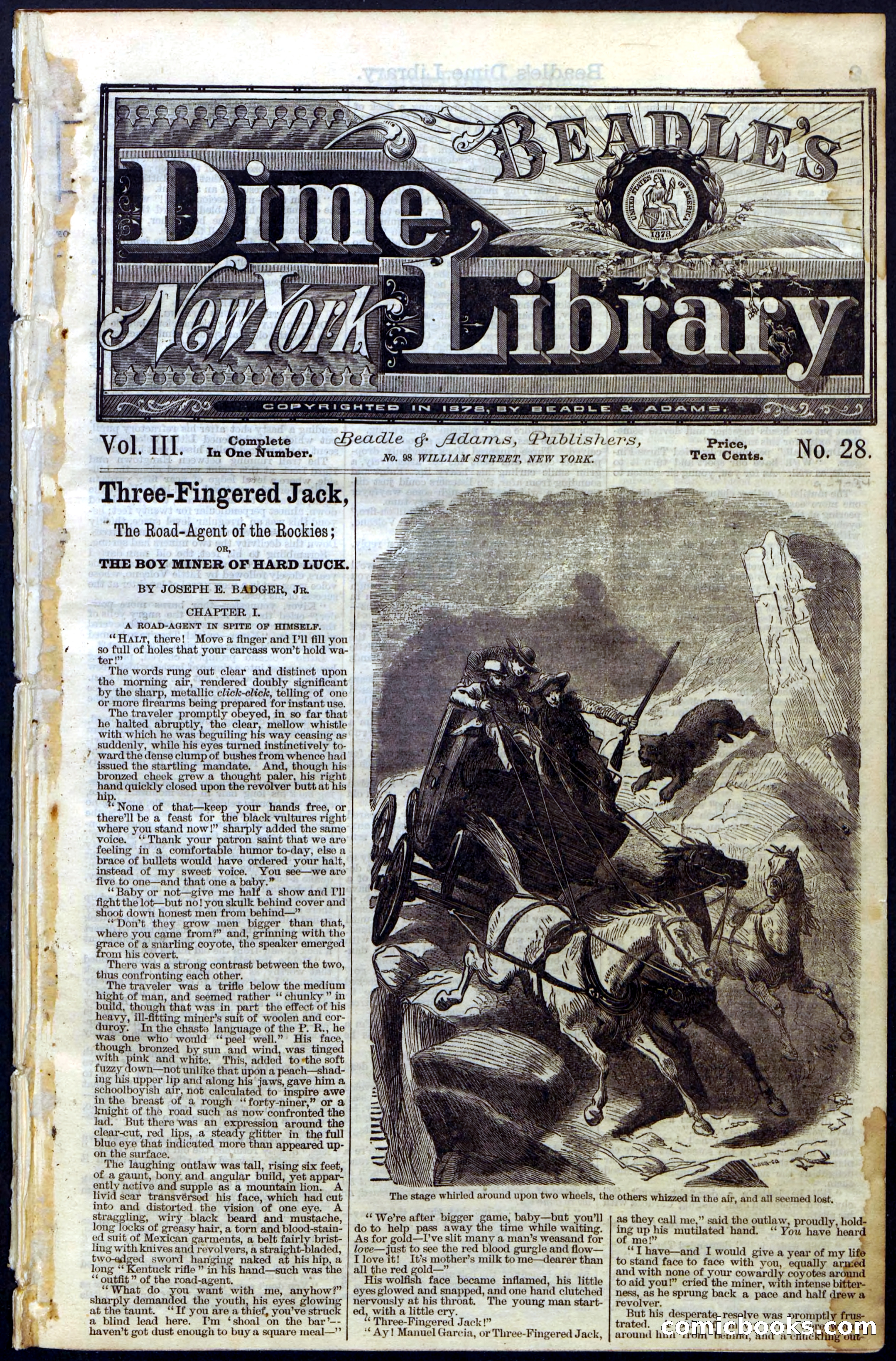 Beadle's New York Dime Library No. 28 — page 1 of 32