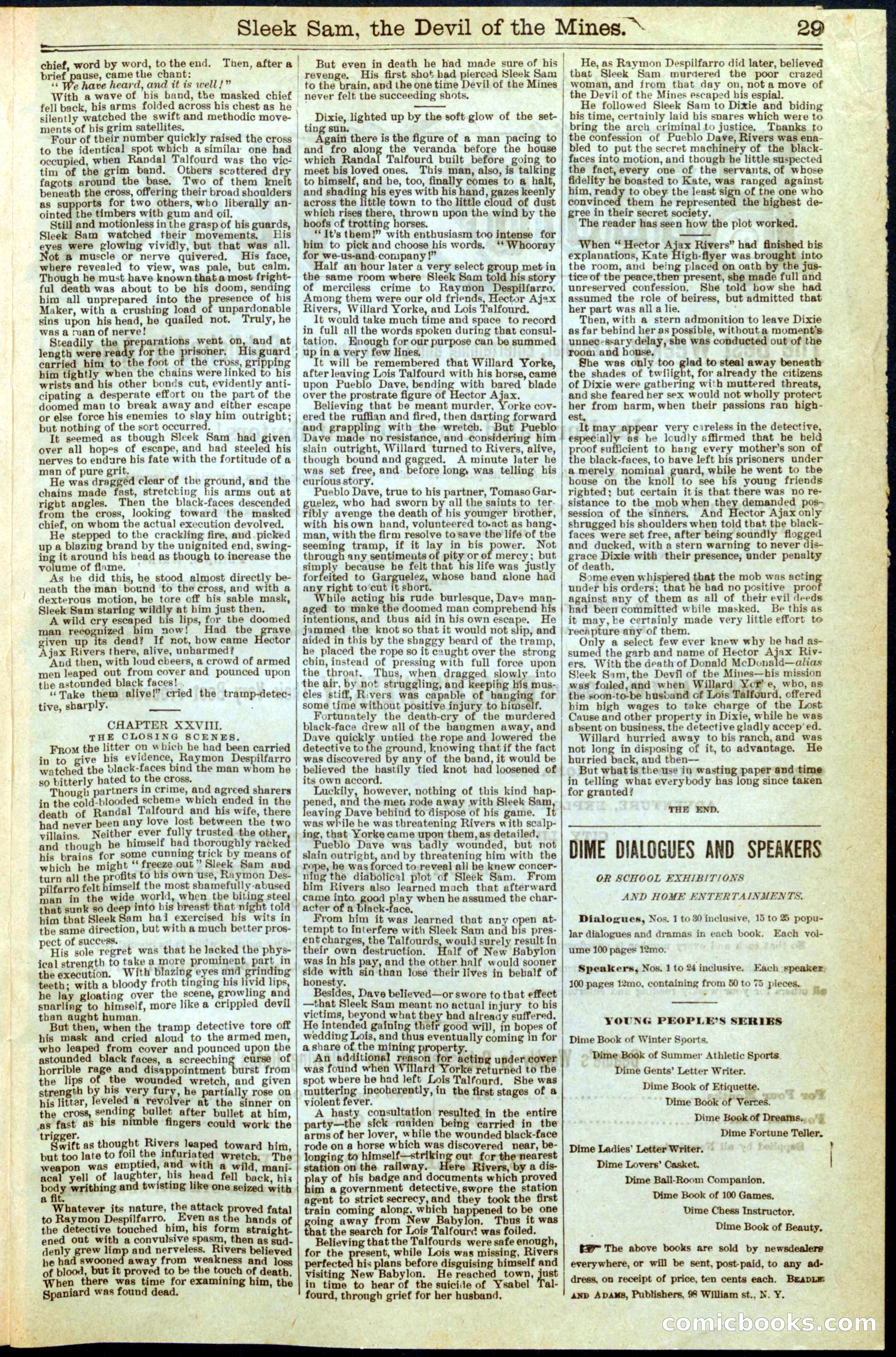 Beadle's New York Dime Library, No. 283 — page 29 of 32