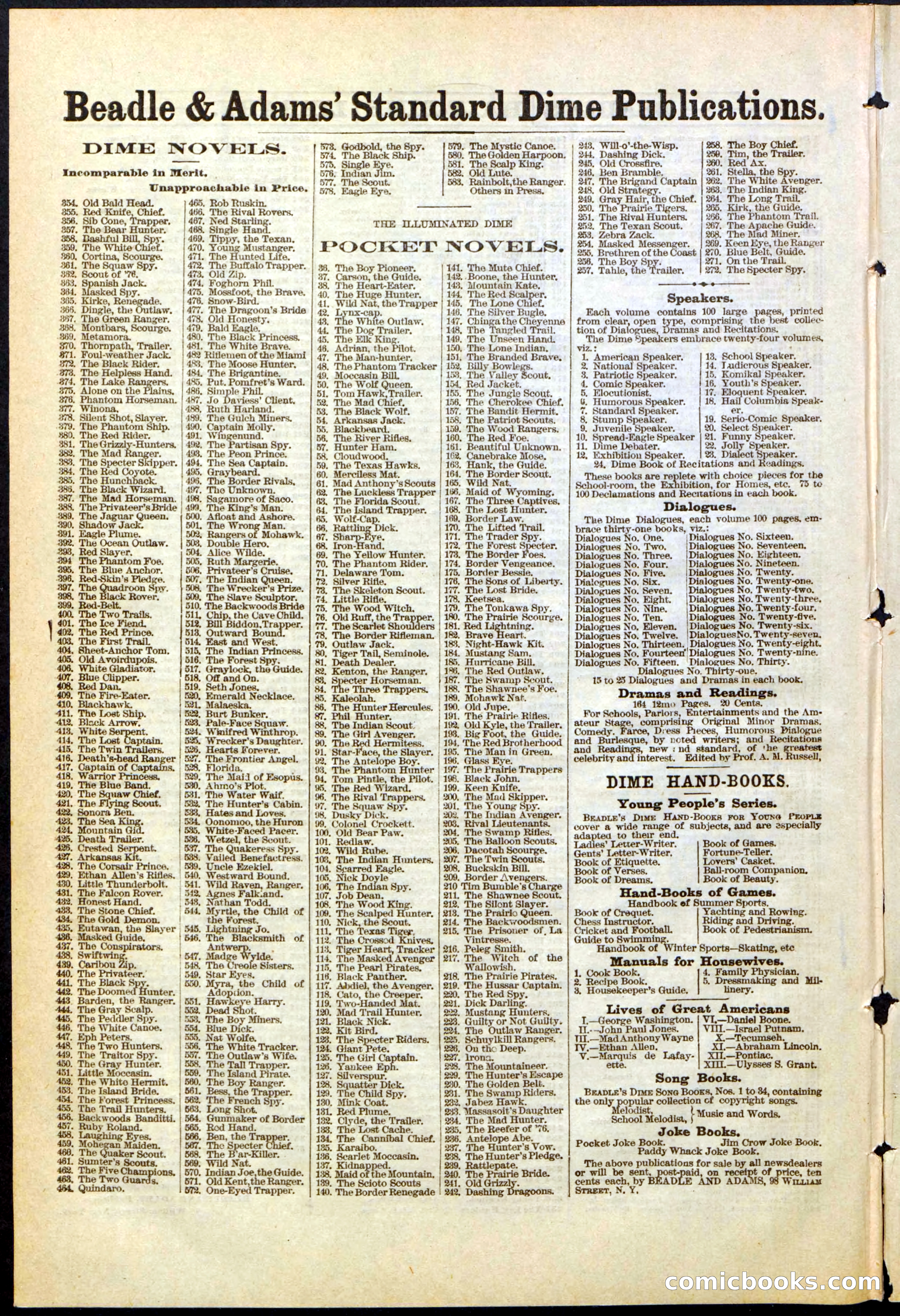 Beadle's New York Dime Library, No. 284 — page 30 of 32