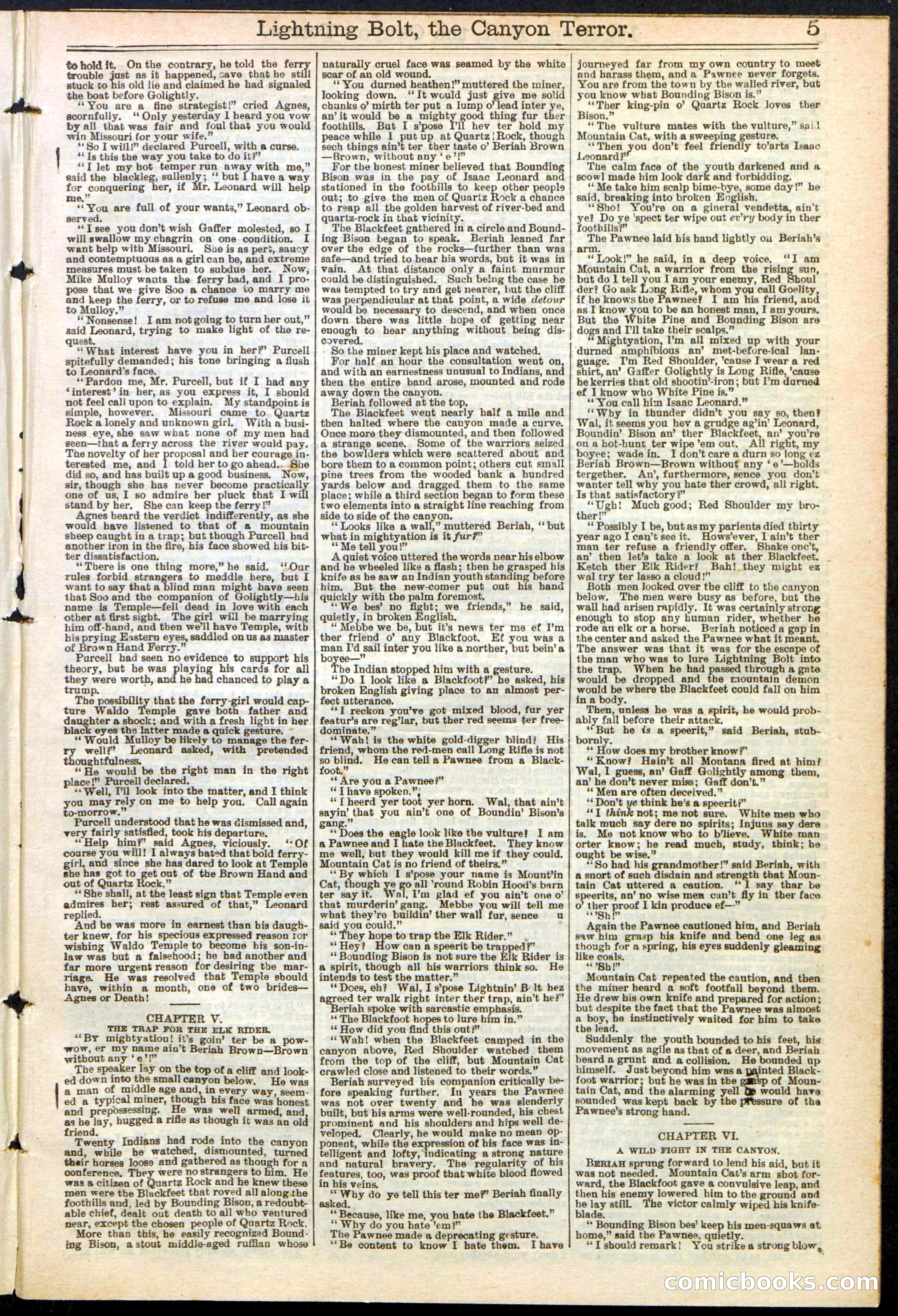 Beadle's Dime Library No. 285 — page 5 of 32