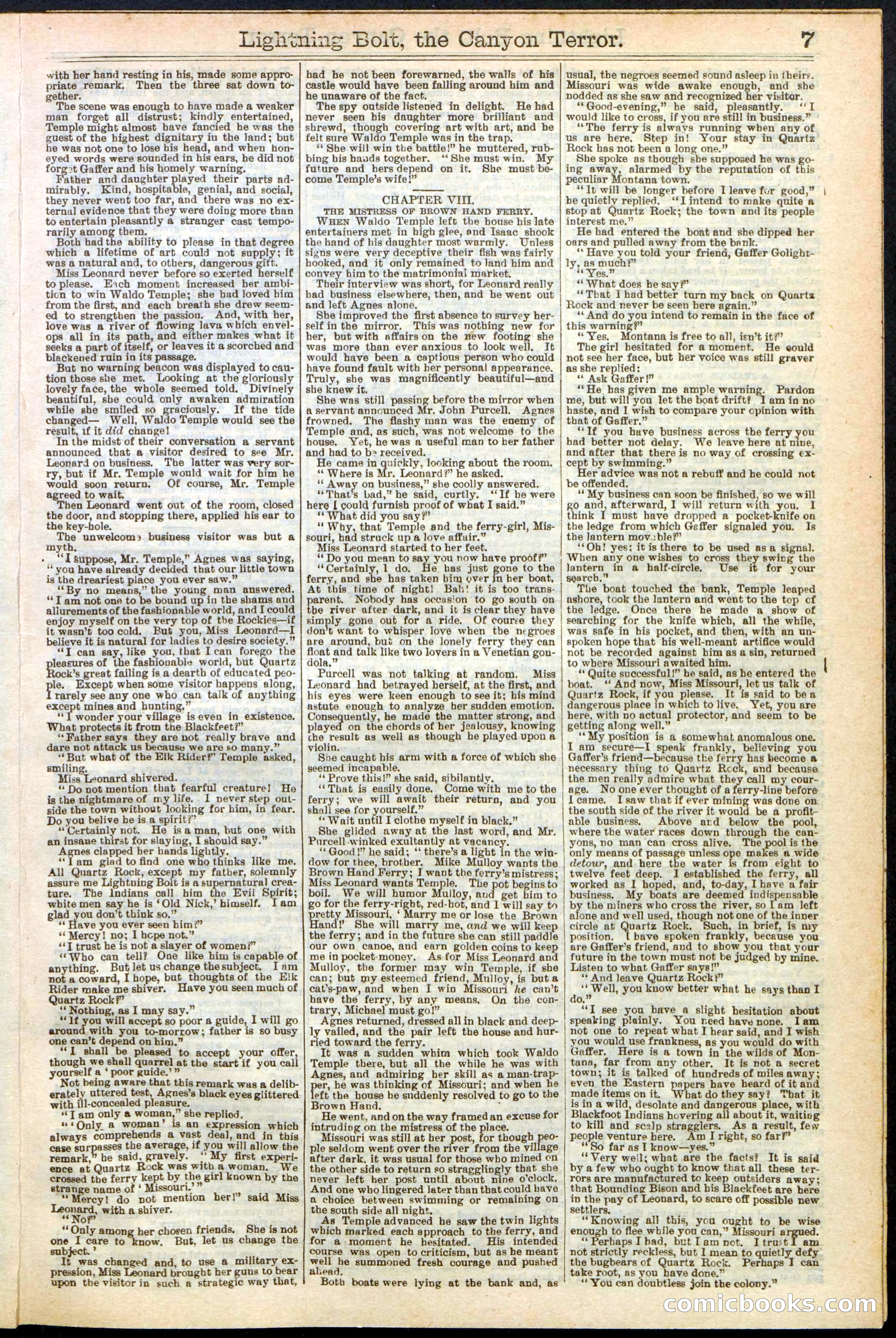 Beadle's Dime Library No. 285 — page 7 of 32