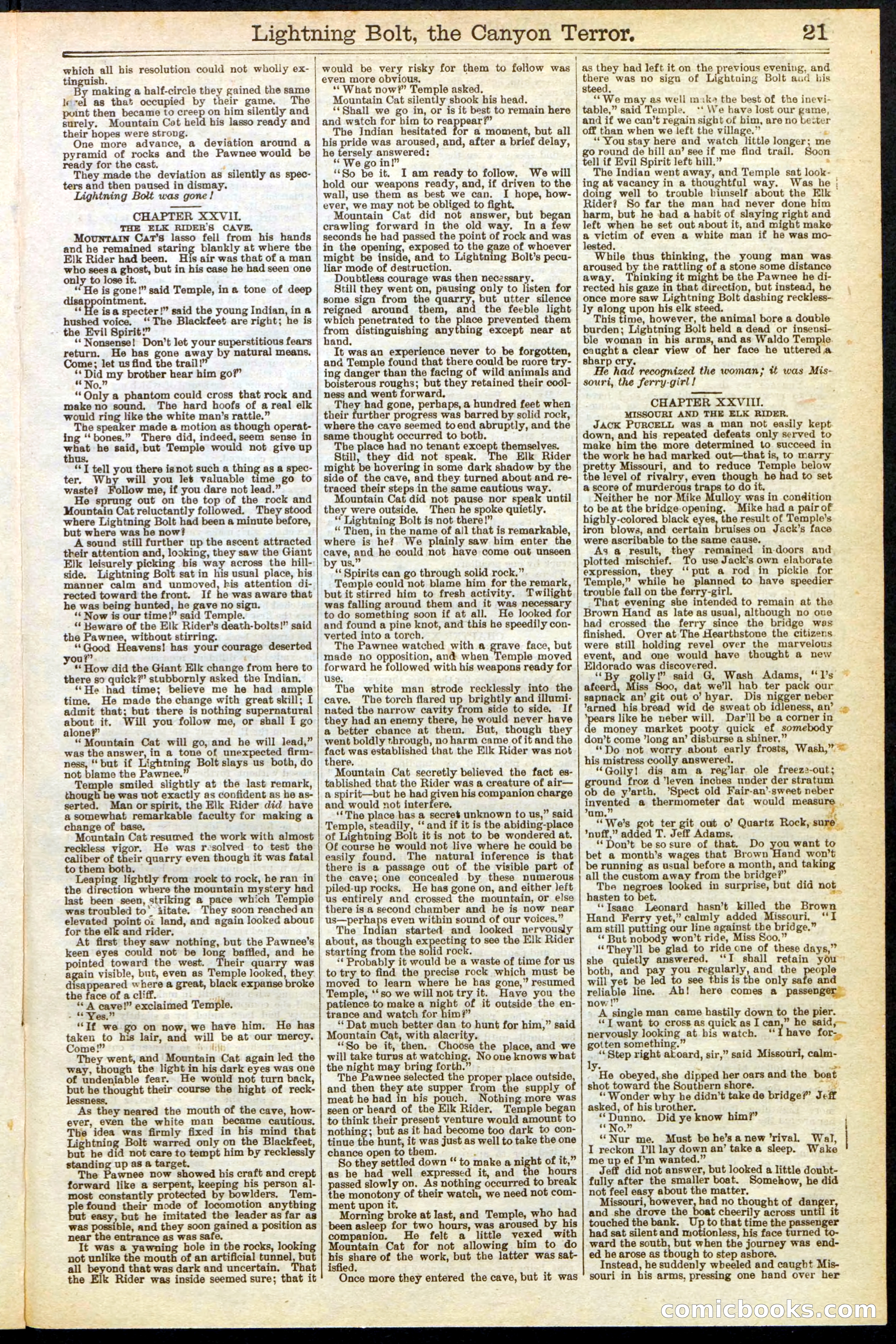 Beadle's Dime Library No. 285 — page 21 of 32