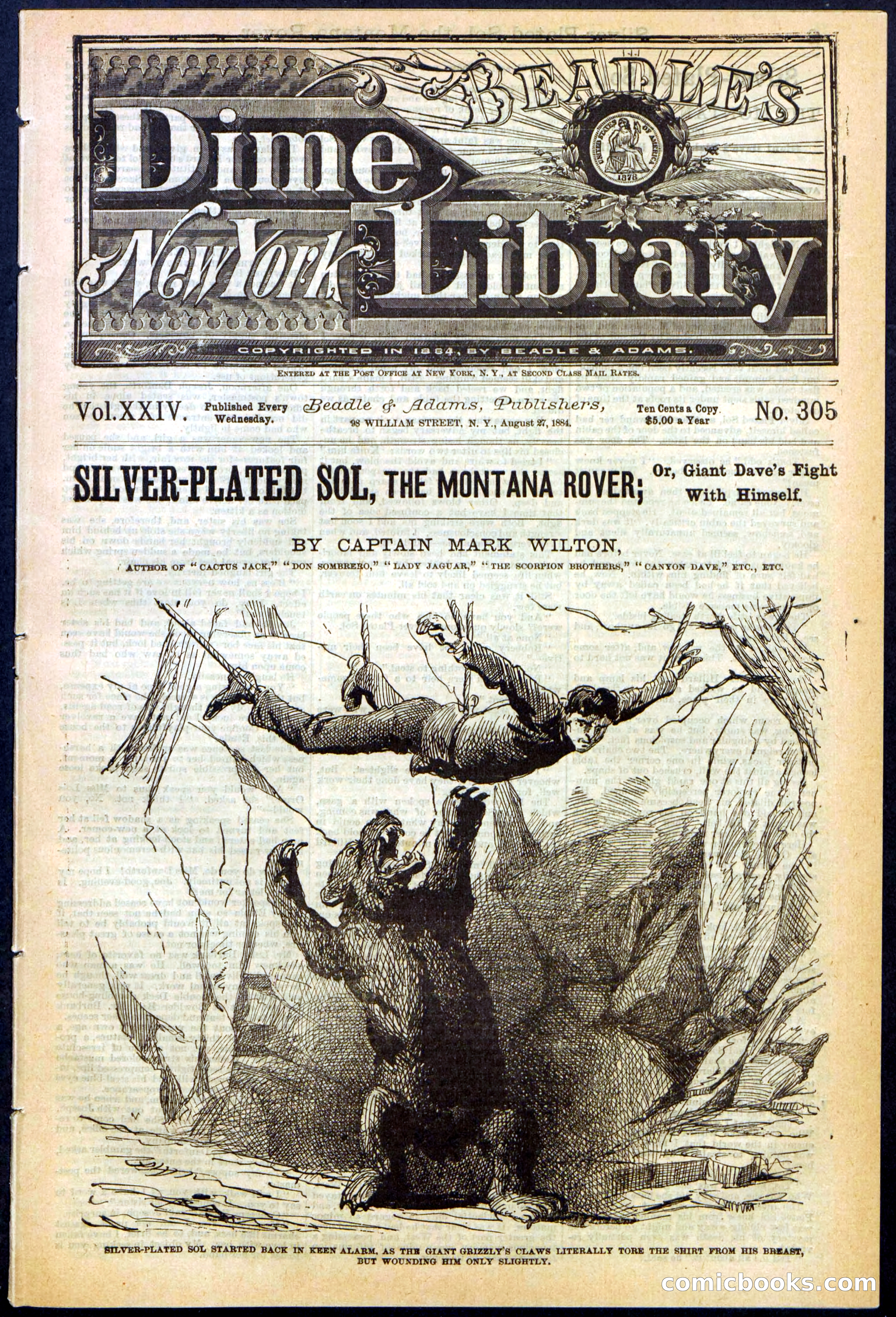 Beadle's Dime Library No. 305 — page 1 of 32
