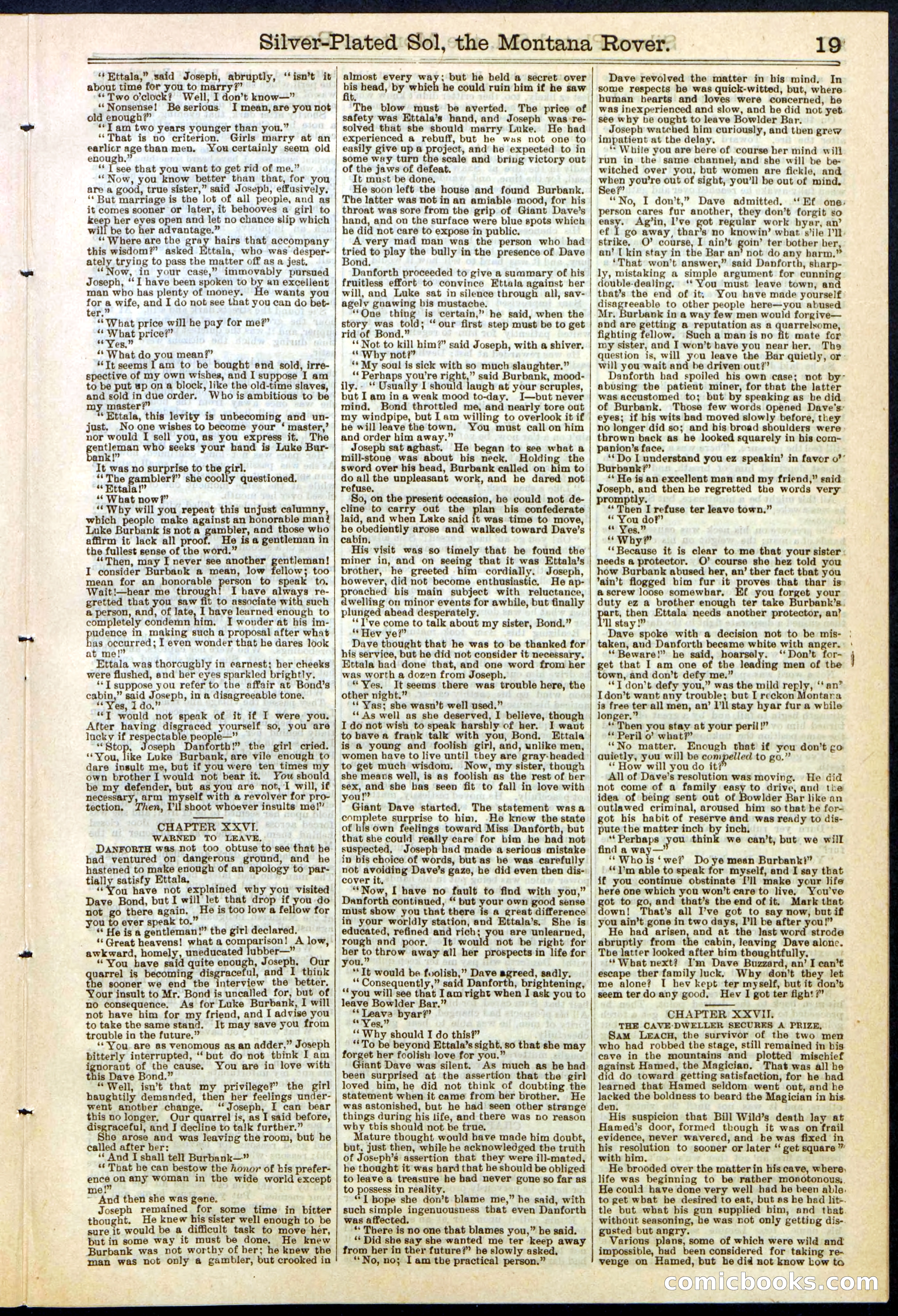 Beadle's Dime Library No. 305 — page 19 of 32