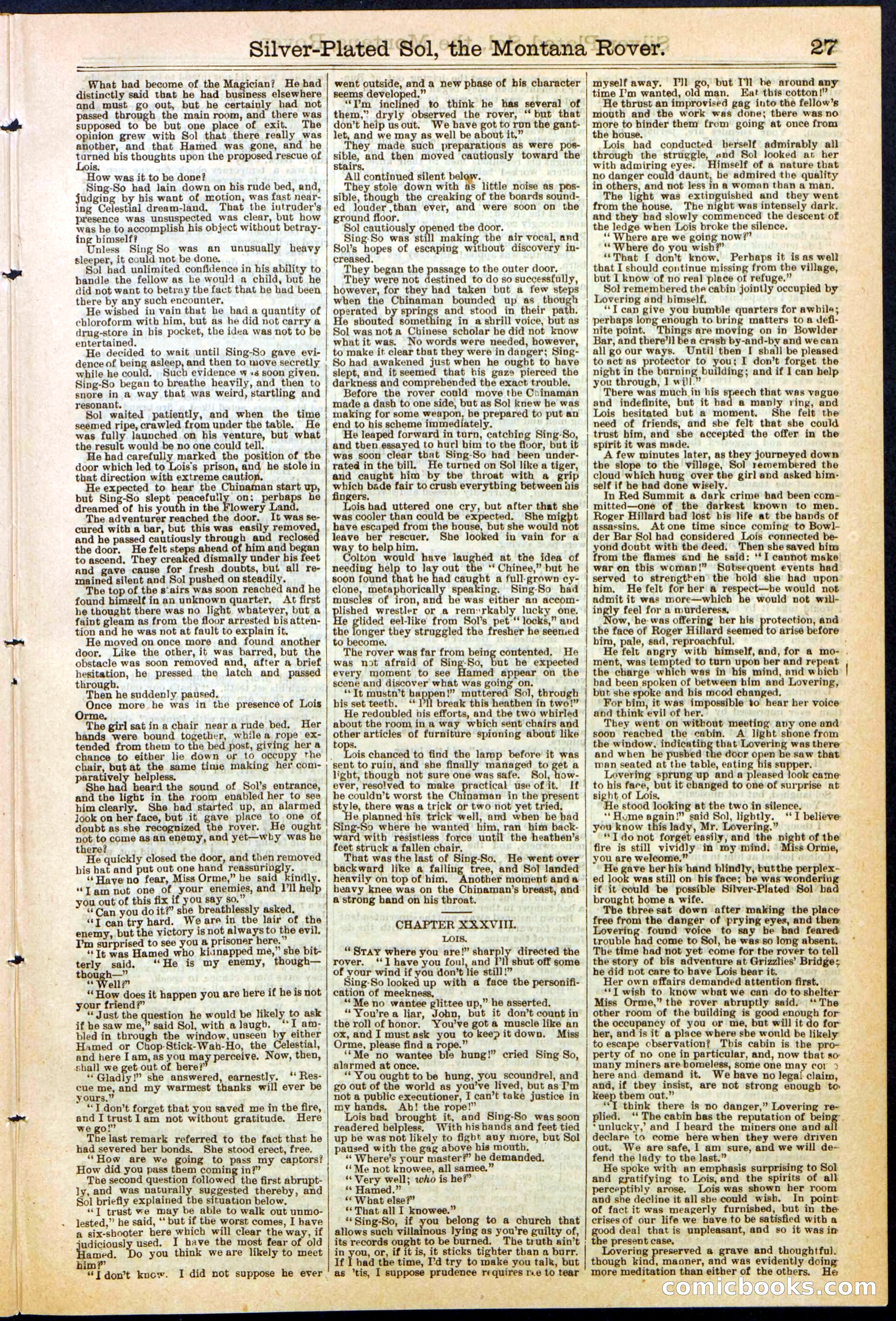 Beadle's Dime Library No. 305 — page 27 of 32