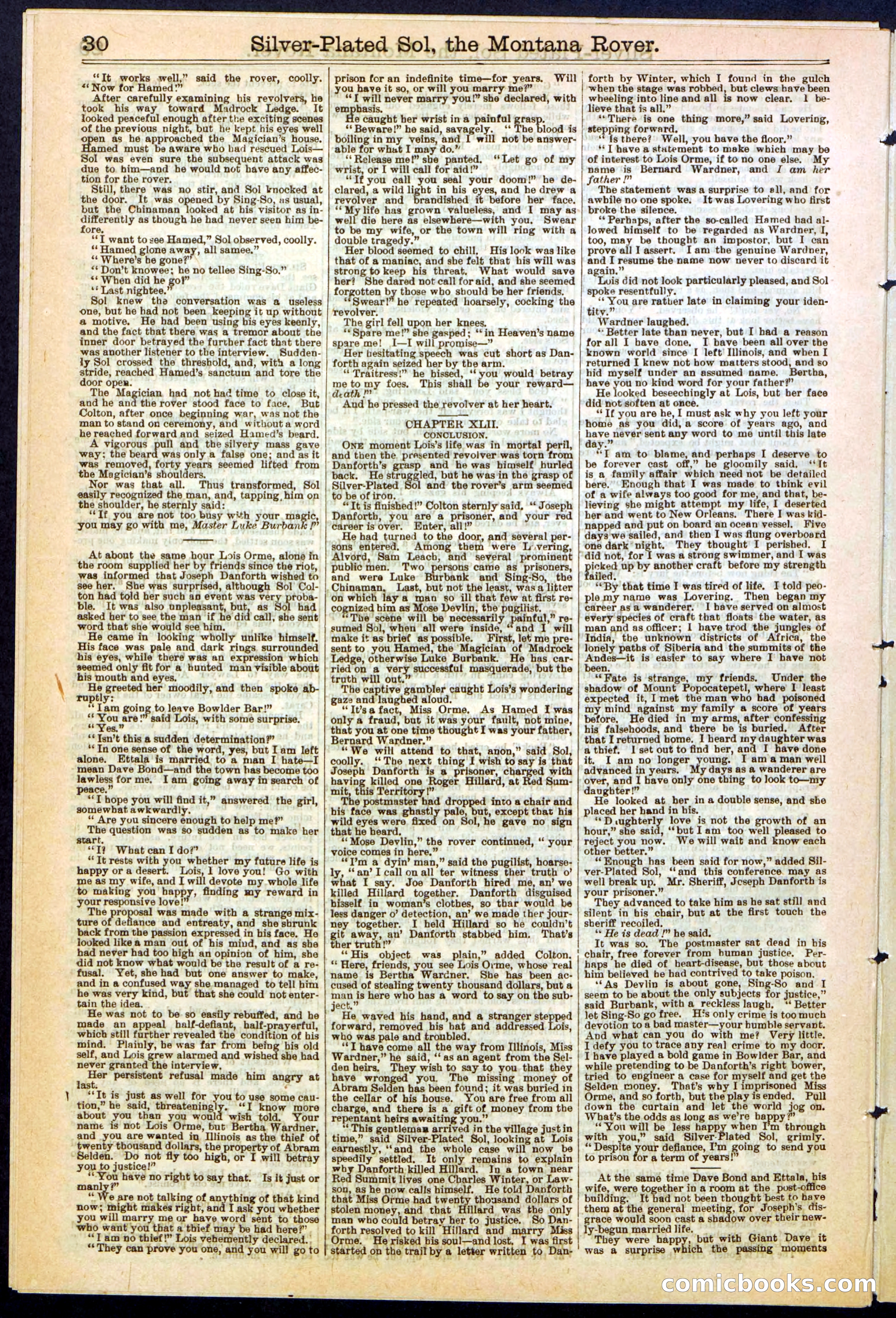 Beadle's Dime Library No. 305 — page 30 of 32