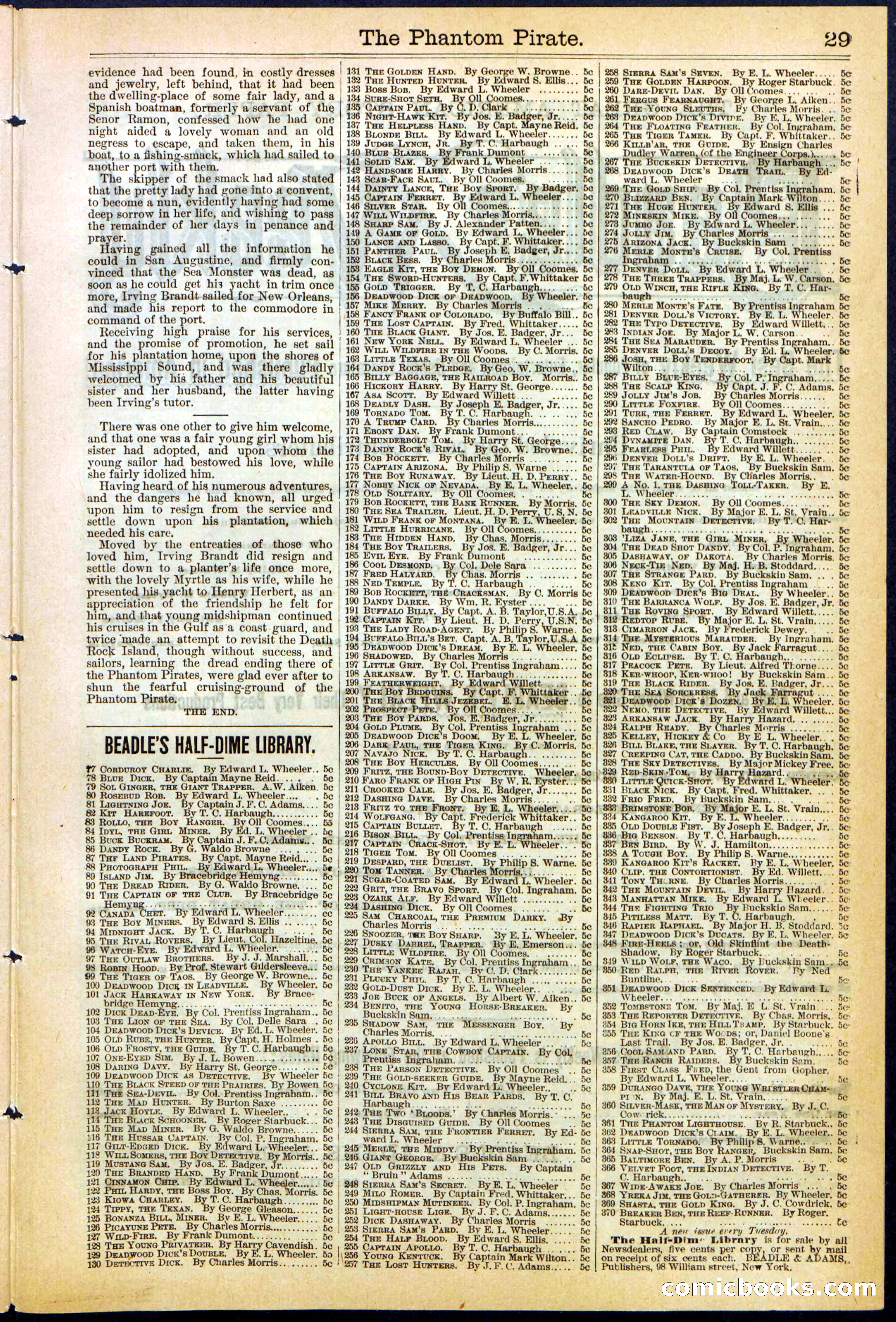 Beadle's Dime Library No. 307 — page 29 of 32