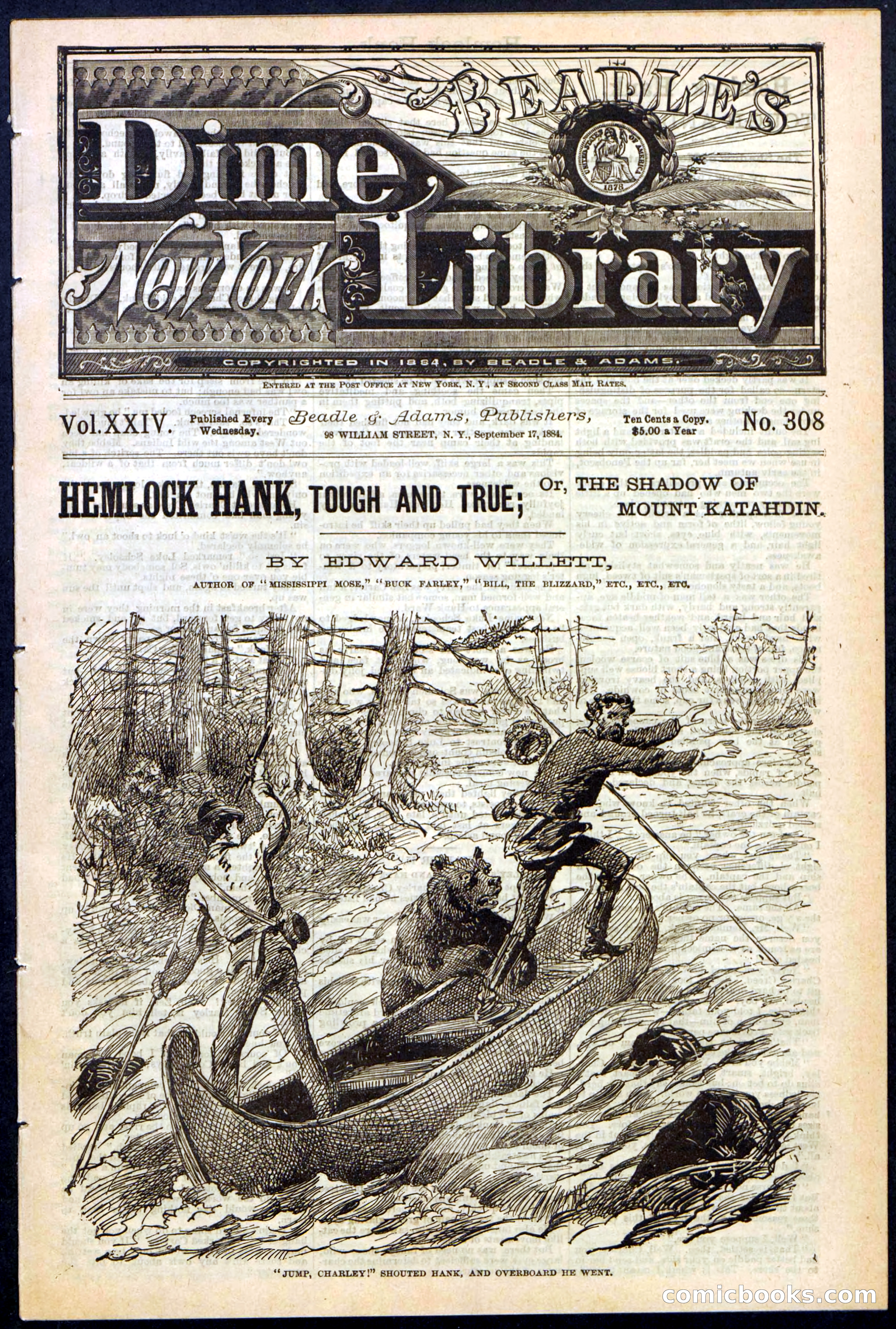 Beadle's New York Dime Library No. 308 — page 1 of 32