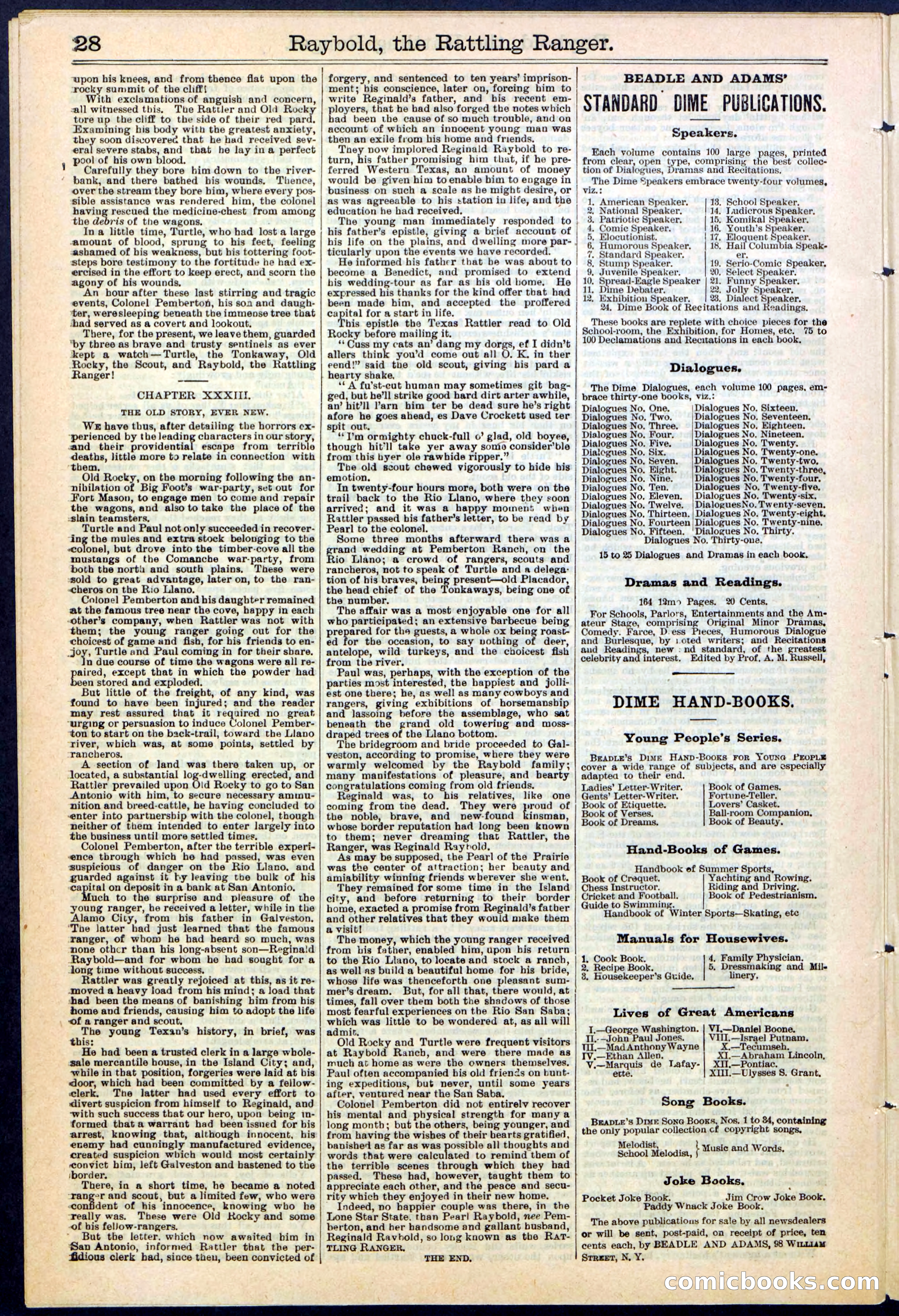 Beadle's Dime Library No. 309 — page 28 of 32
