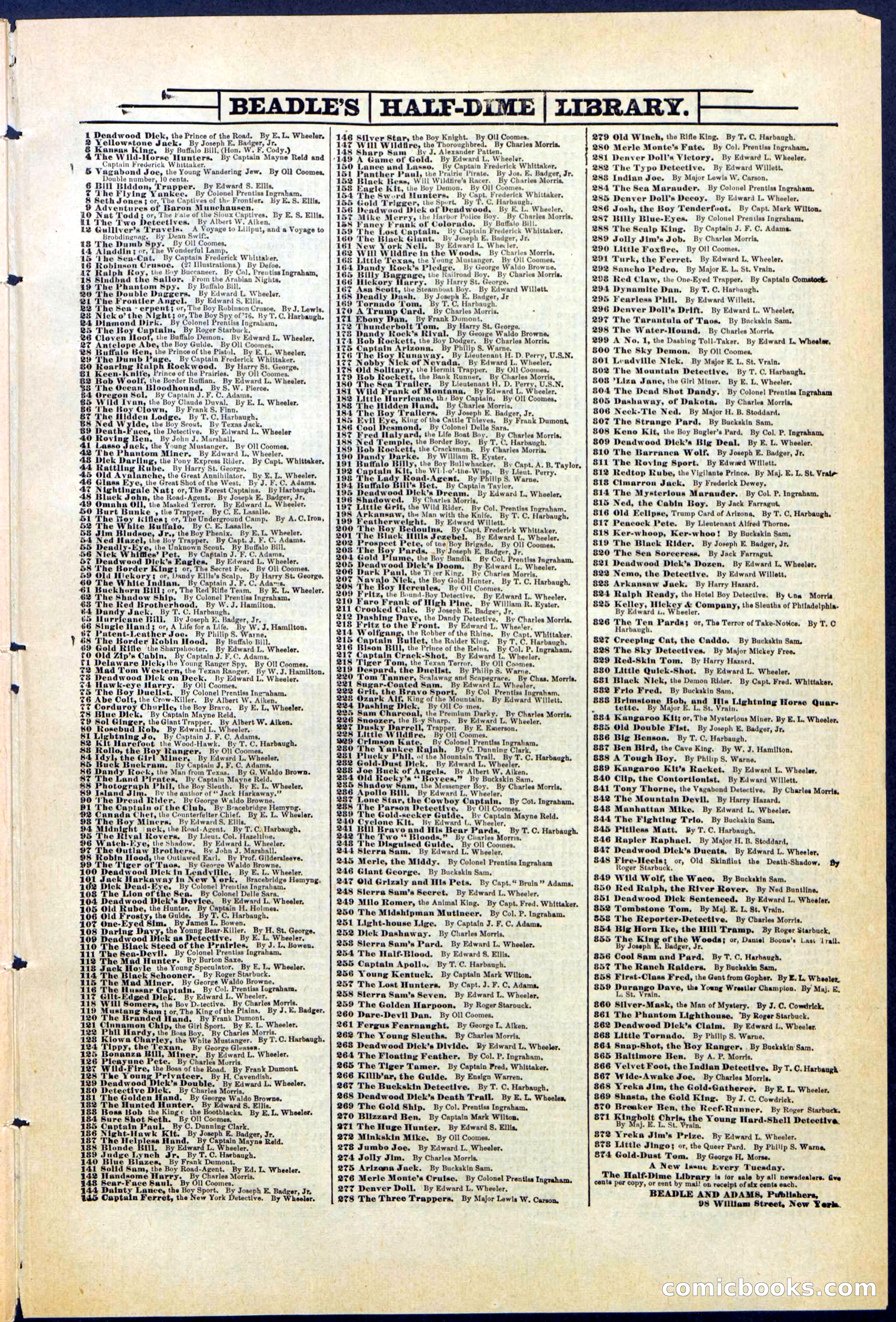 Beadle's Dime Library No. 309 — page 31 of 32