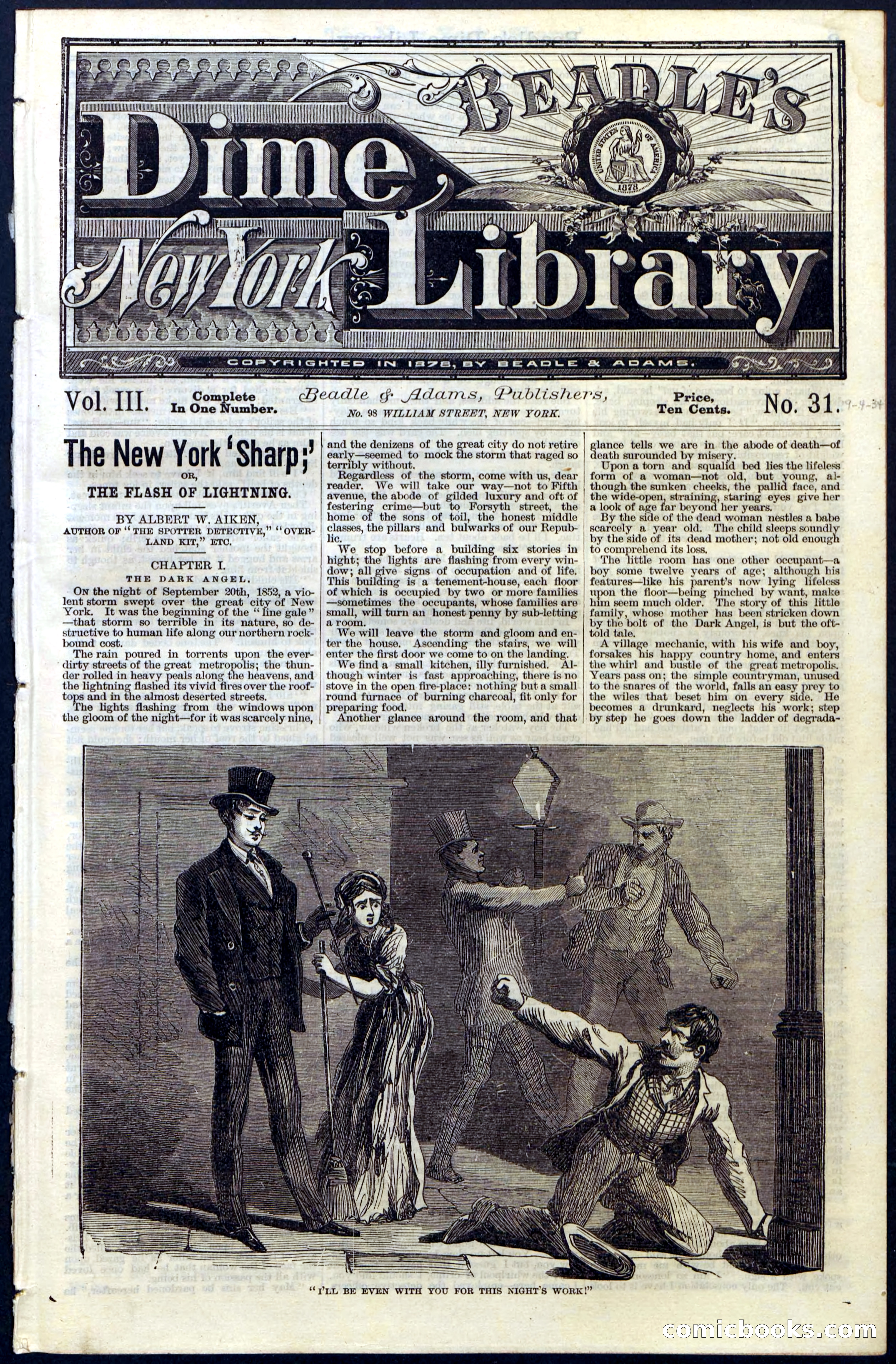 Beadle's Dime Library, Vol. III, No. 31