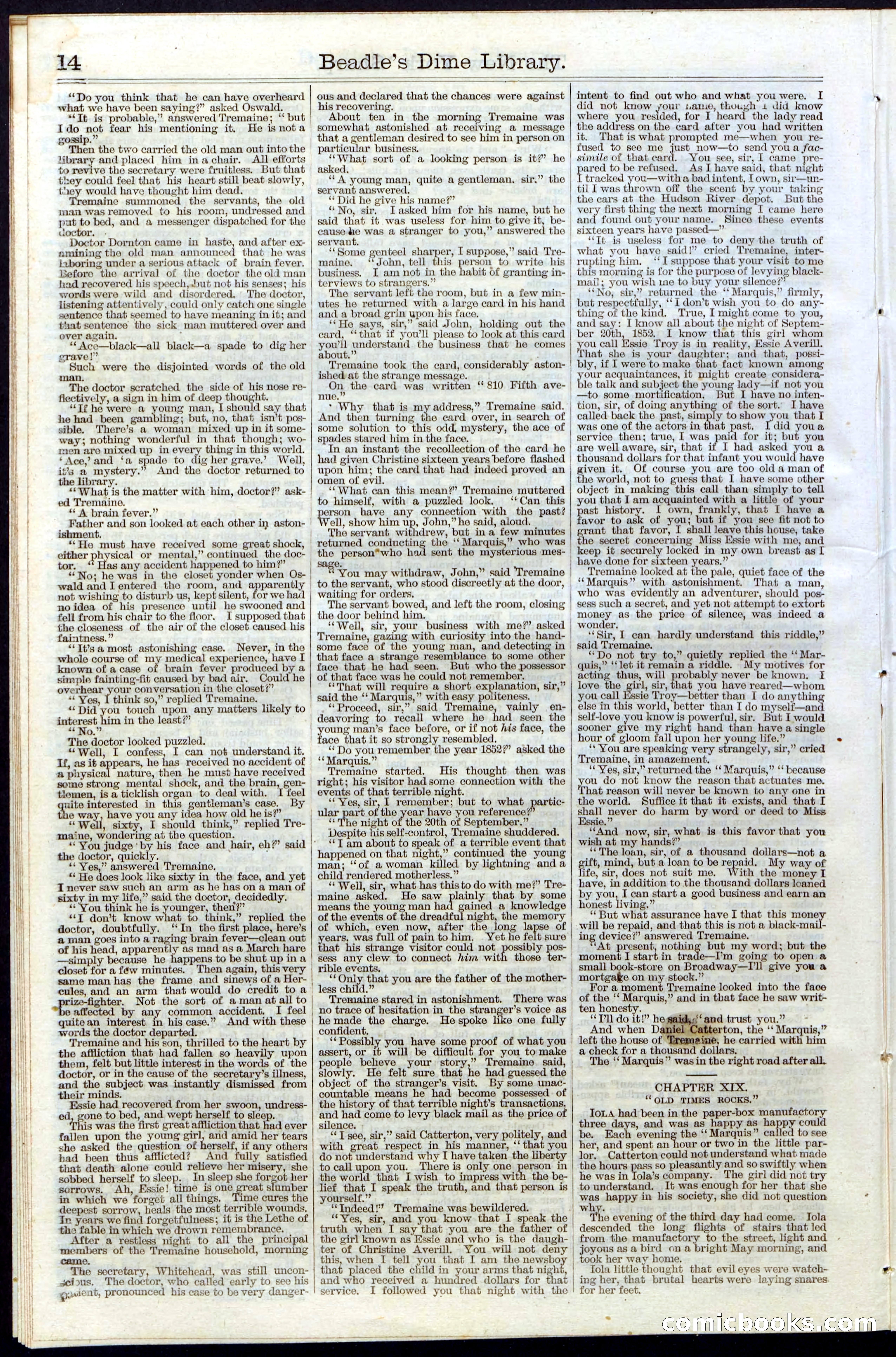 Beadle's Dime Library, Vol. III, No. 31 — page 14 of 32