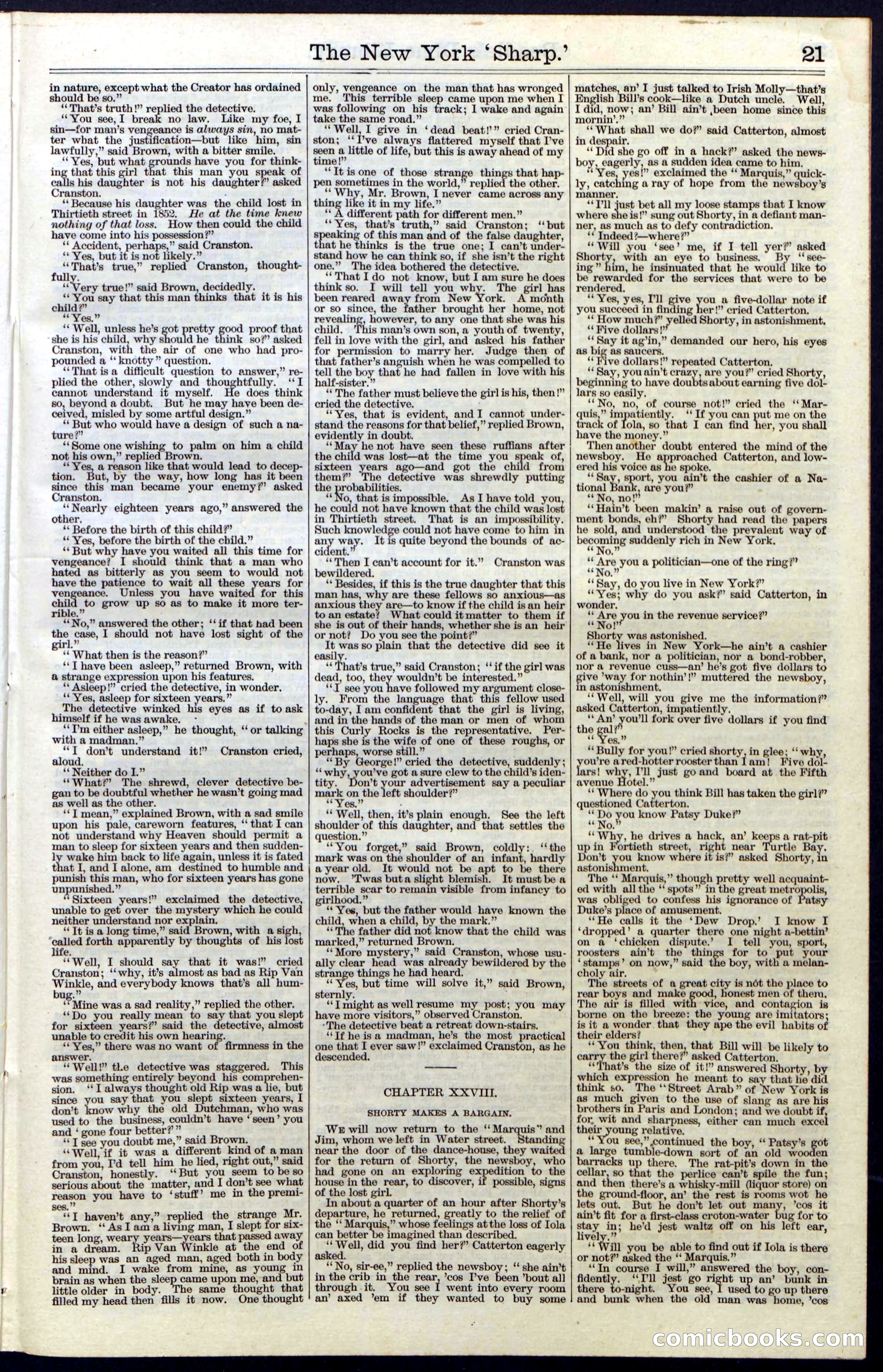 Beadle's Dime Library, Vol. III, No. 31 — page 21 of 32