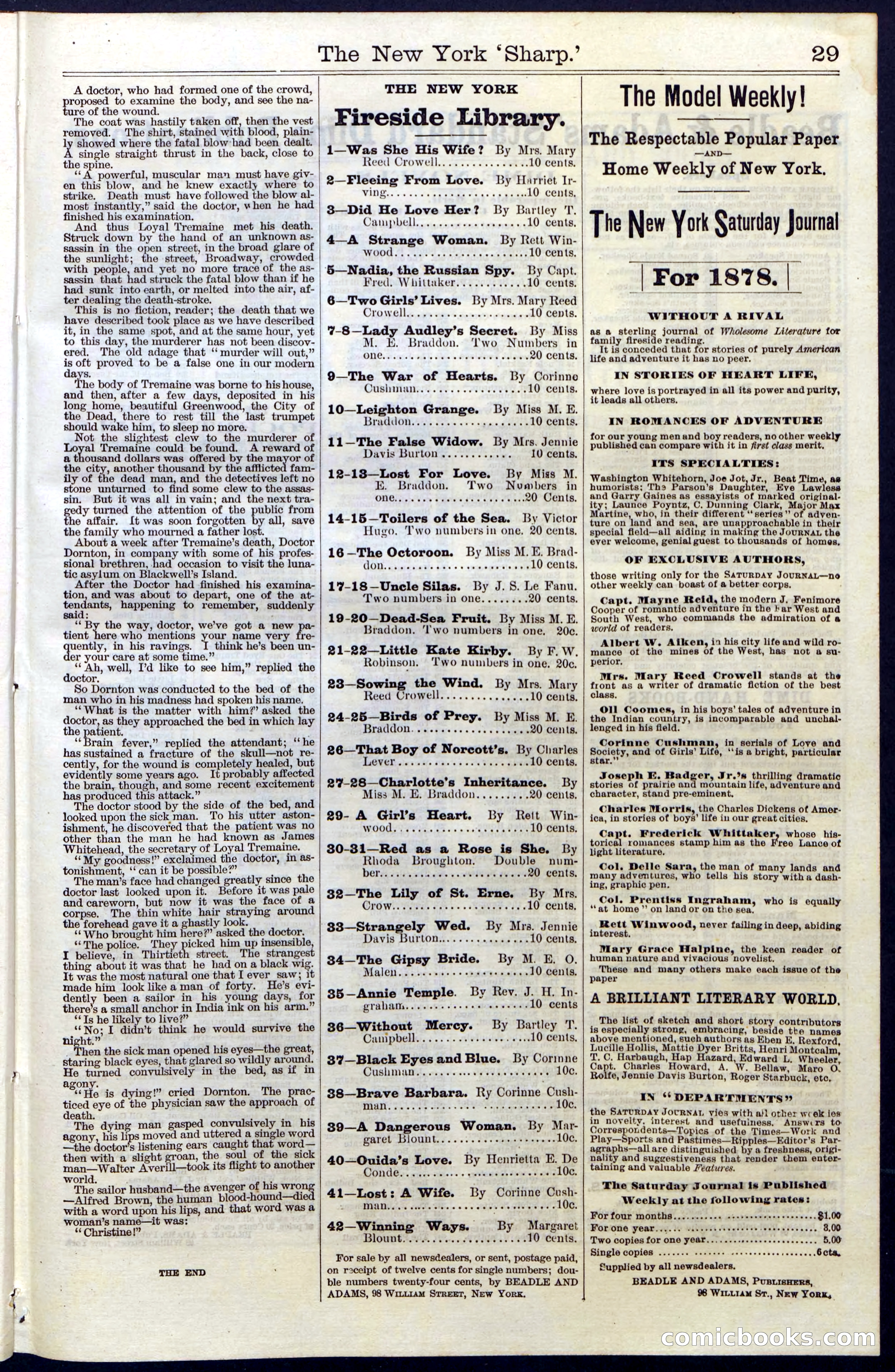 Beadle's Dime Library, Vol. III, No. 31 — page 29 of 32