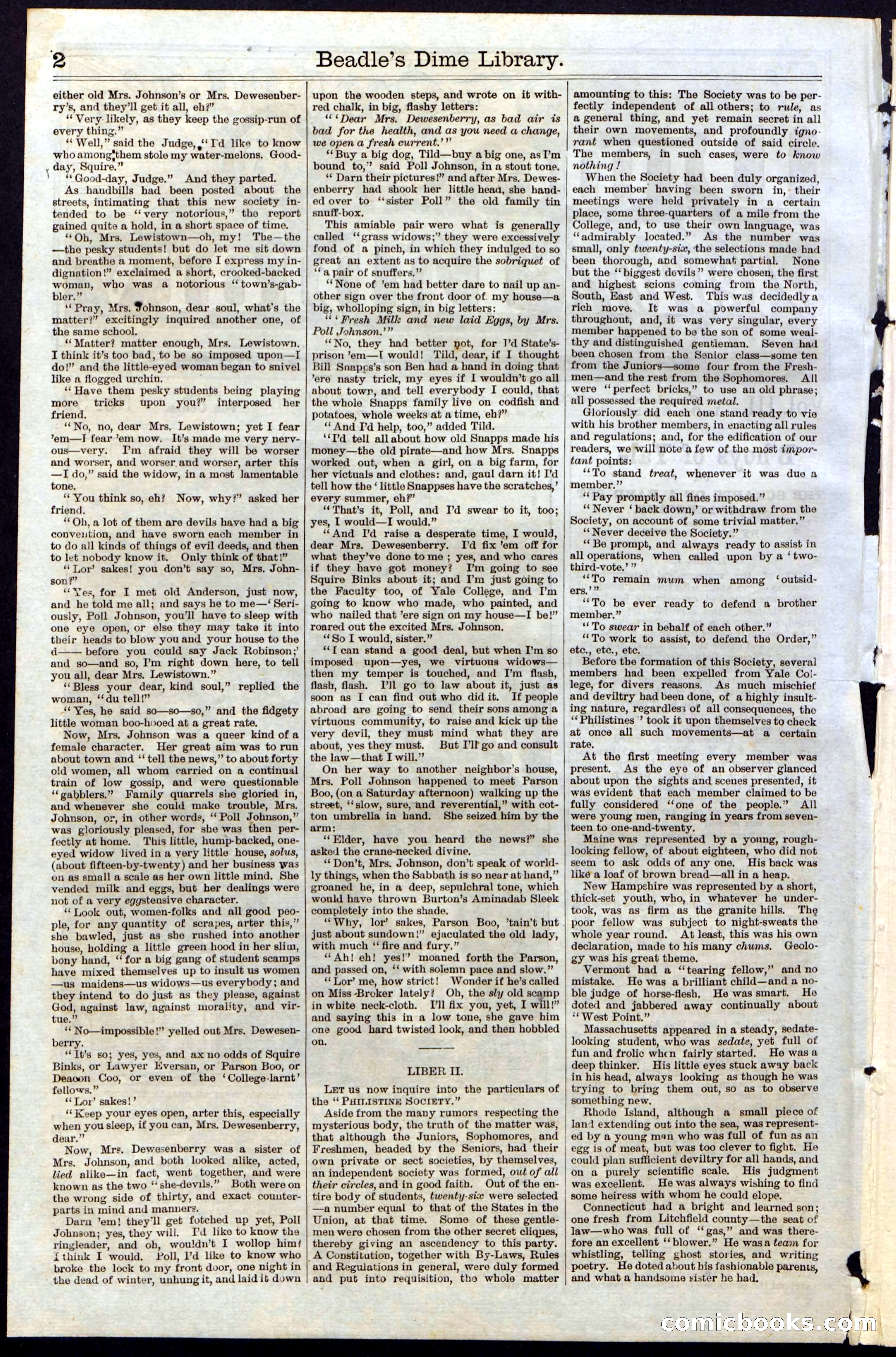 Beadle's New York Dime Library No. 32 — page 2 of 24