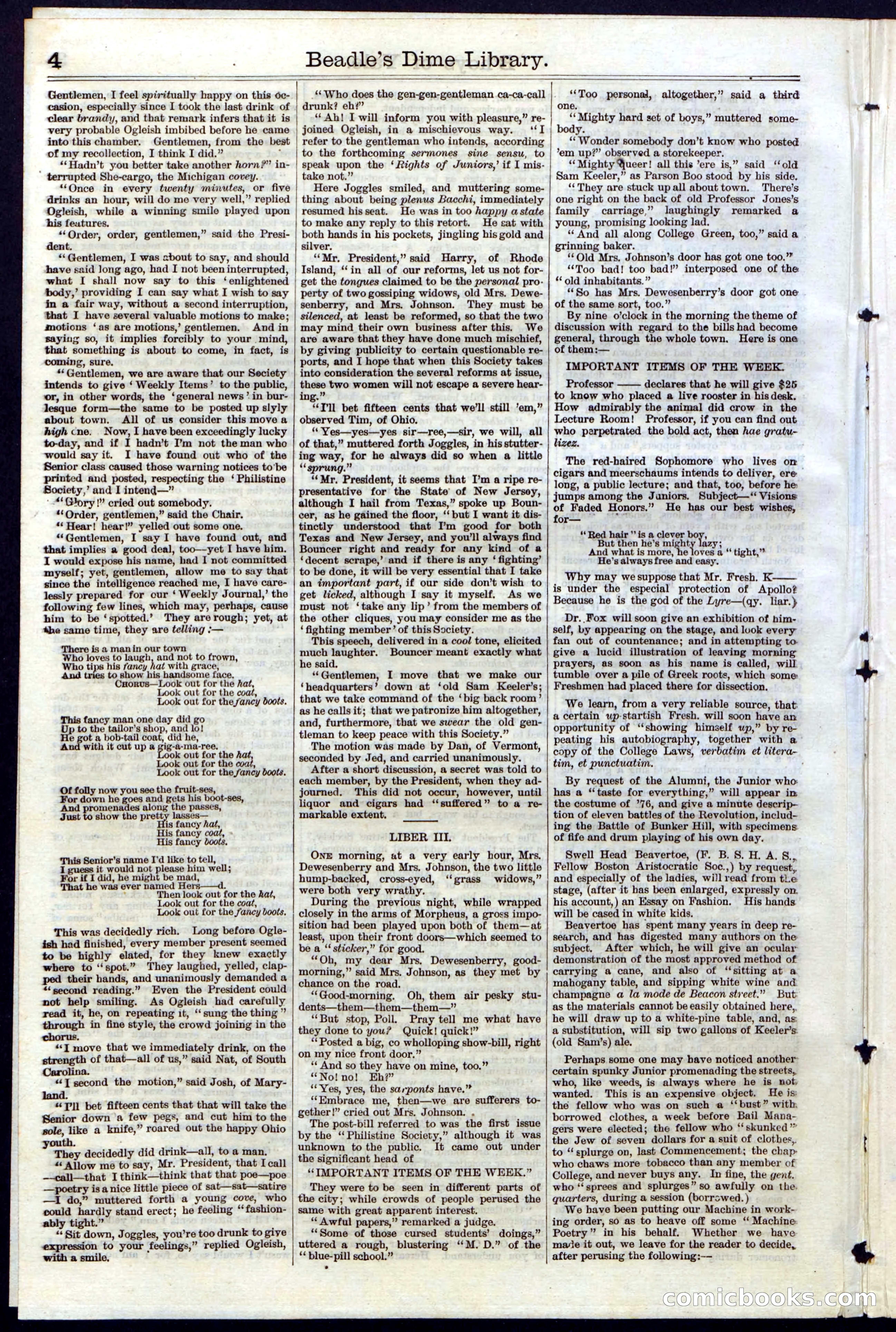 Beadle's New York Dime Library No. 32 — page 4 of 24