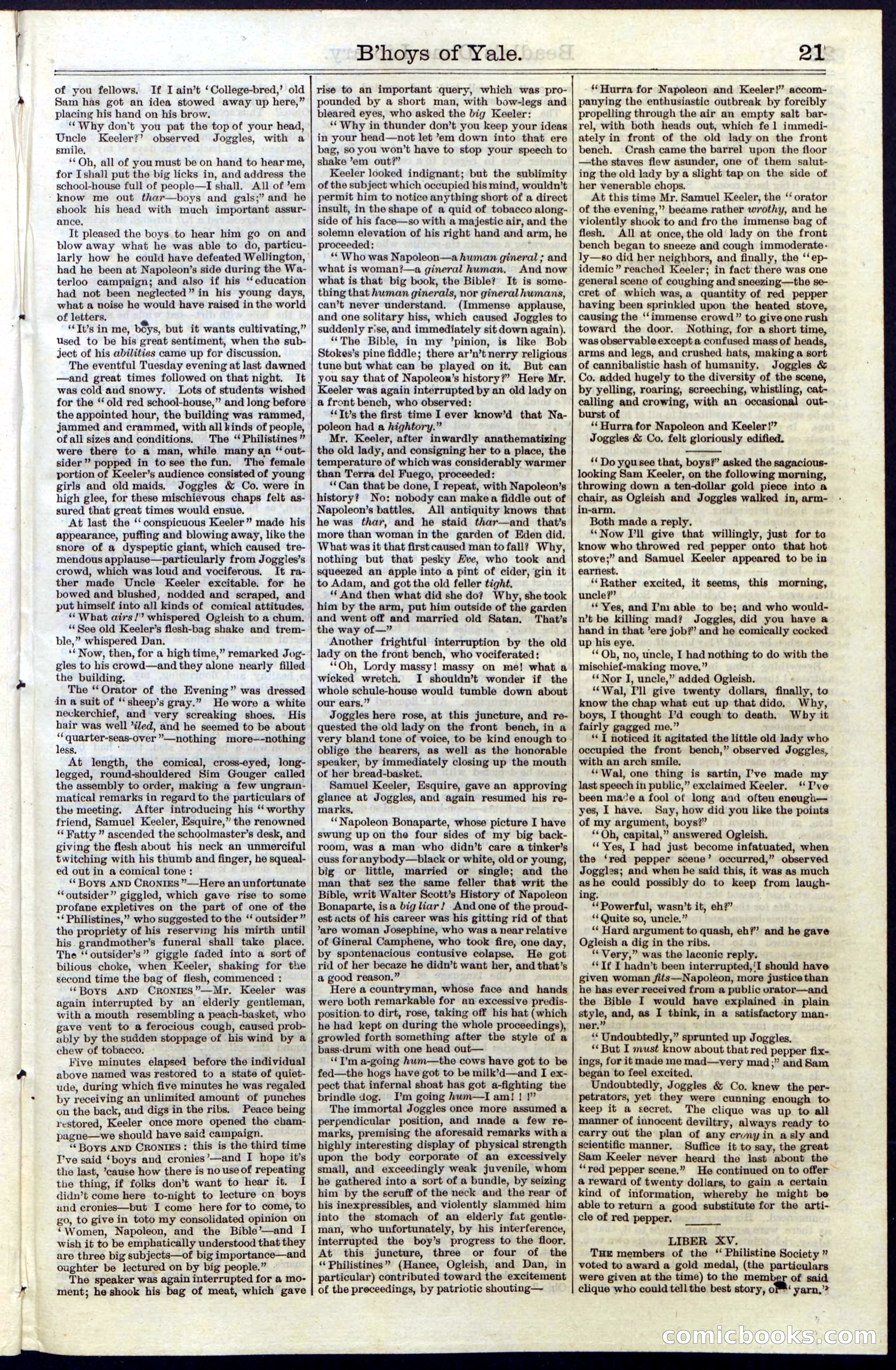 Beadle's New York Dime Library No. 32 — page 21 of 24
