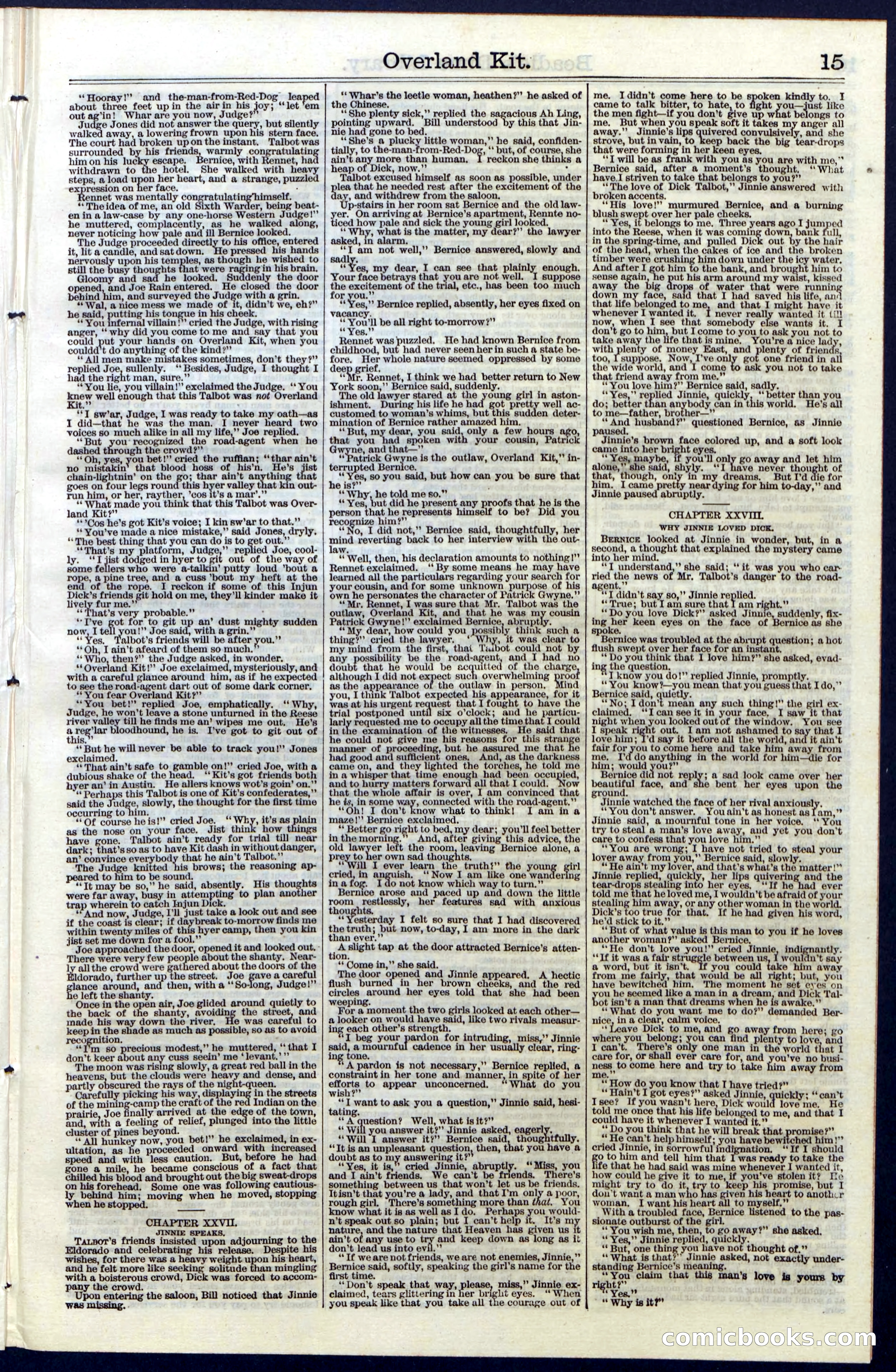 Beadle's Dime Library, Vol. III, No. 33 — page 15 of 24