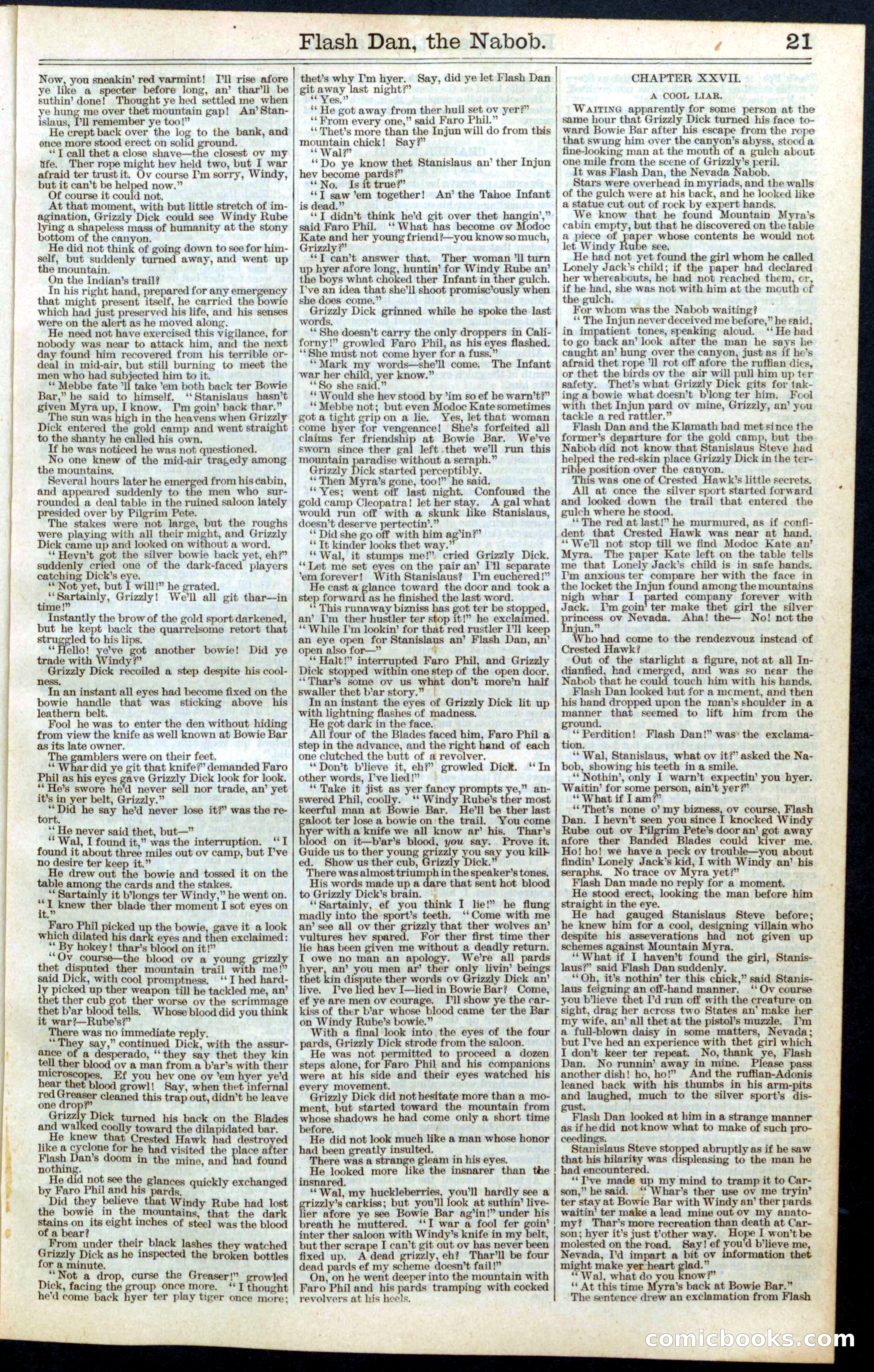 Beadle's Dime Library No. 335 — page 21 of 32