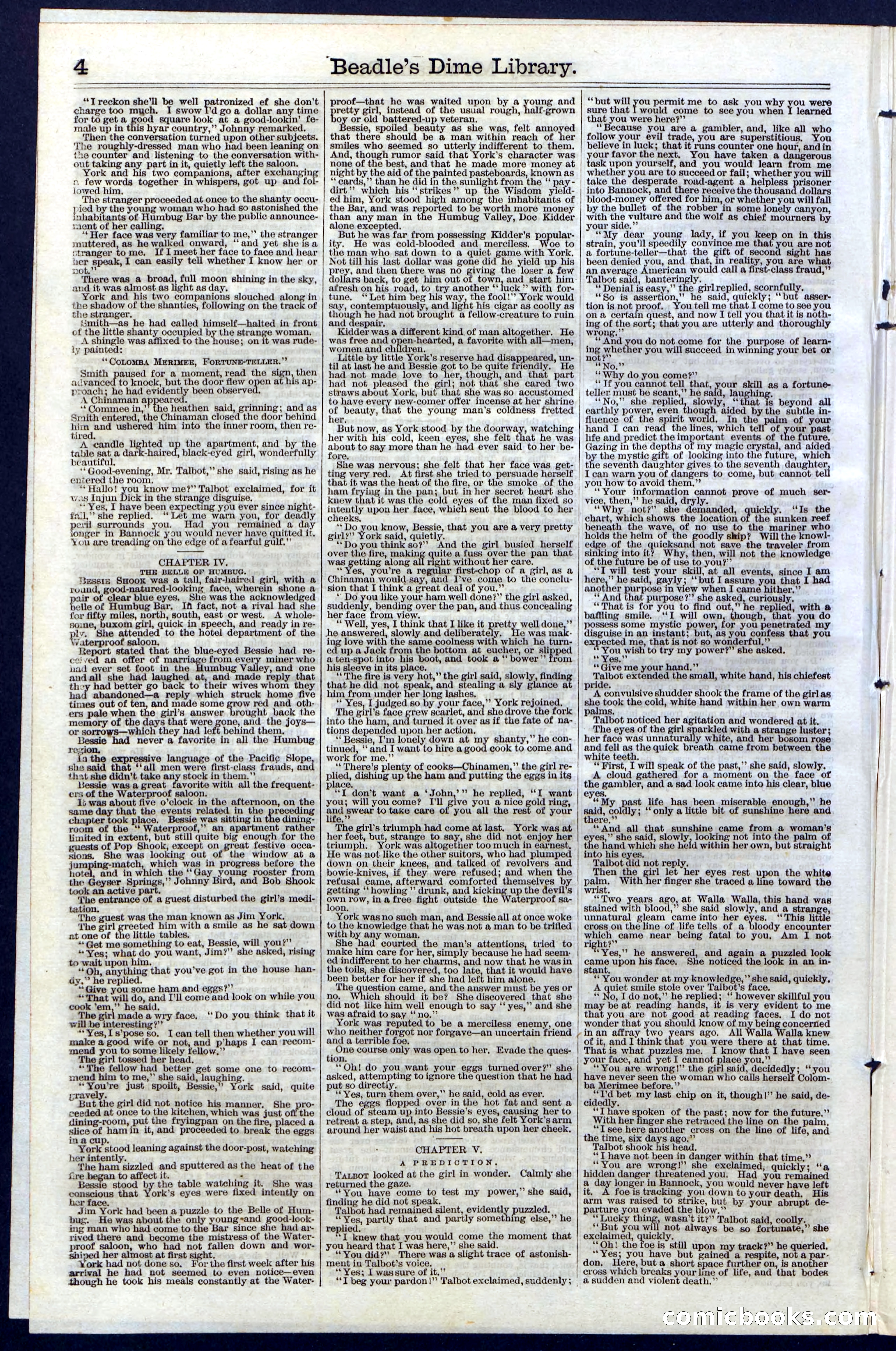 Beadle's New York Dime Library, Vol. III, No. 34 — page 4 of 24
