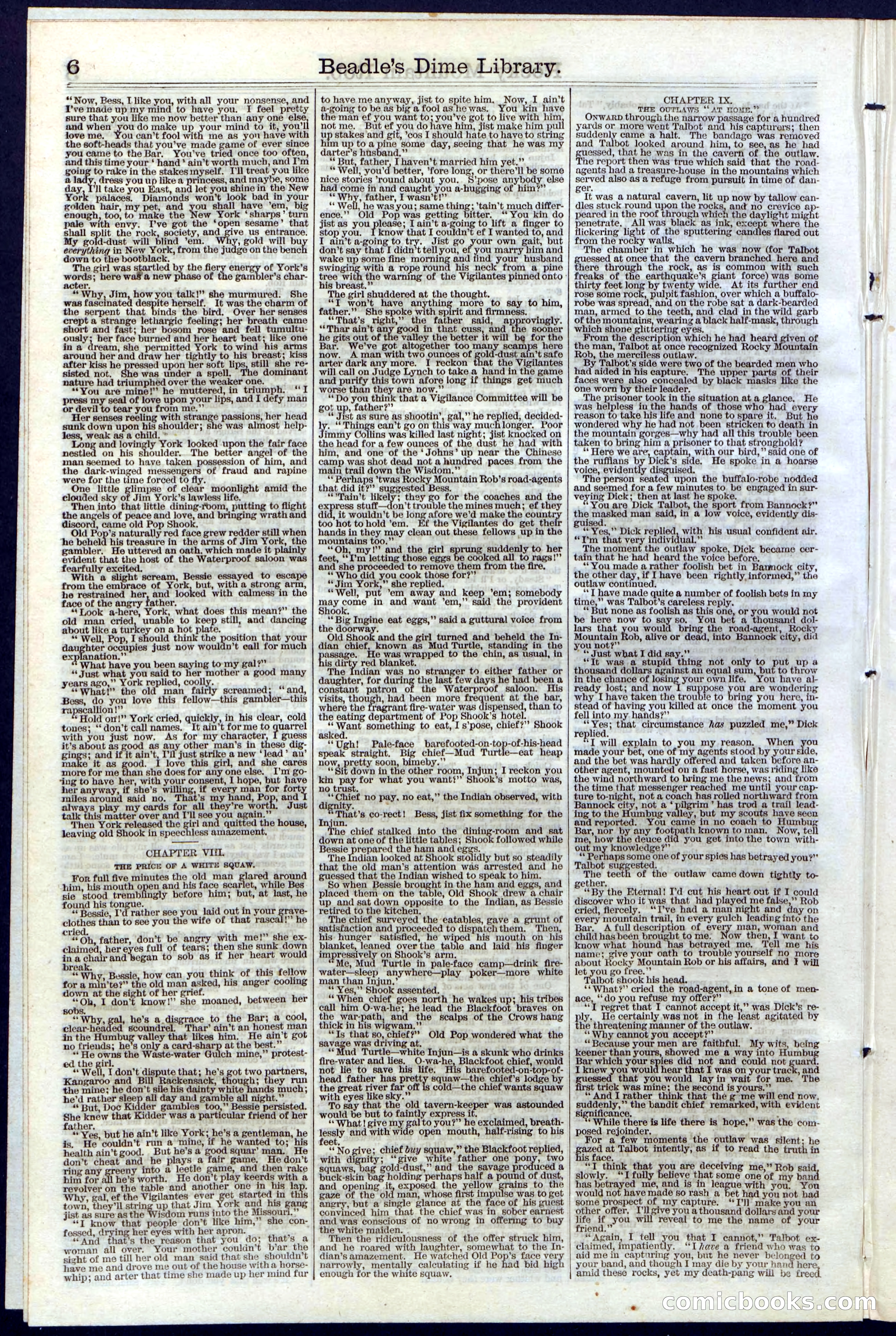 Beadle's New York Dime Library, Vol. III, No. 34 — page 6 of 24